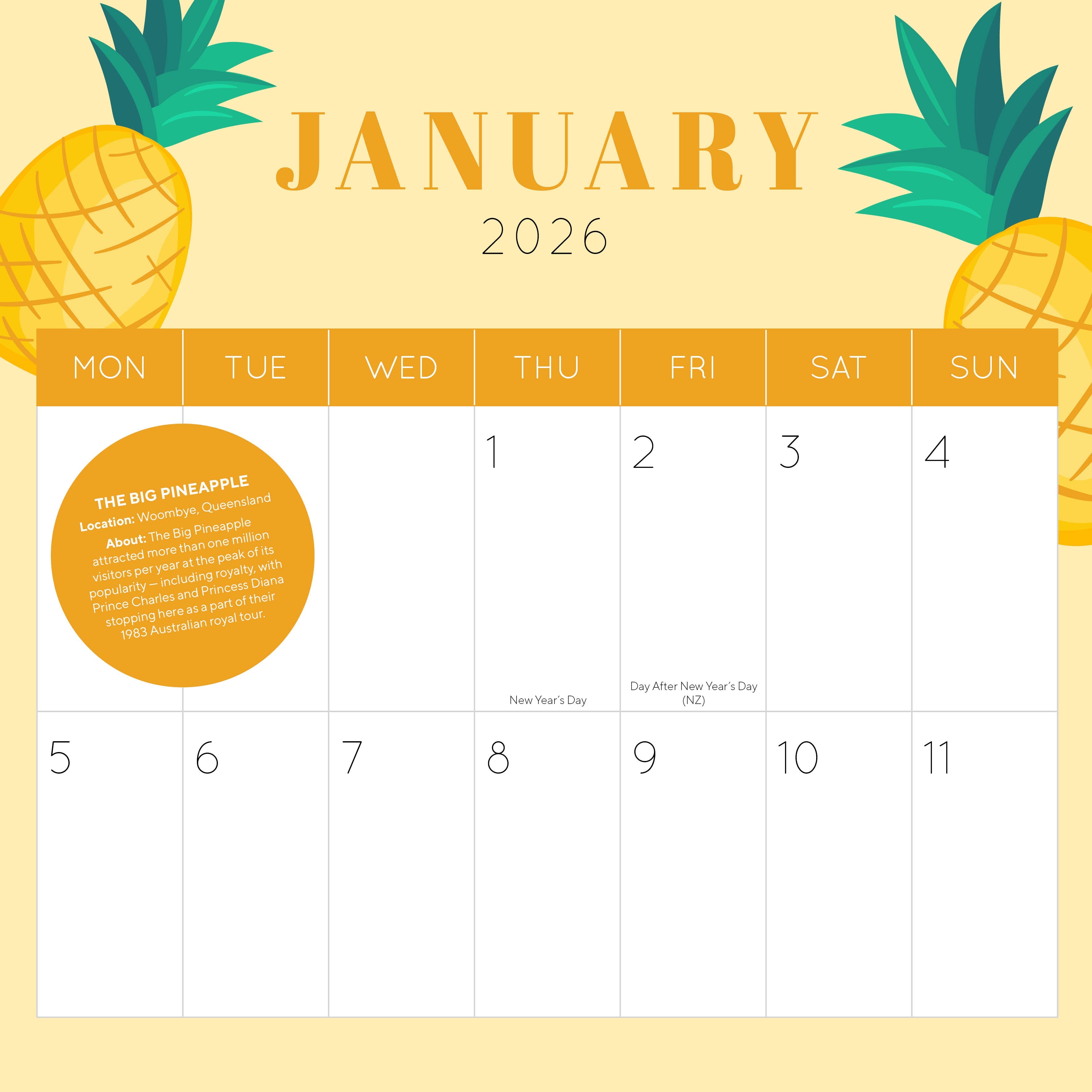 2026 BIG DATES - Big Things - Square Wall Calendar