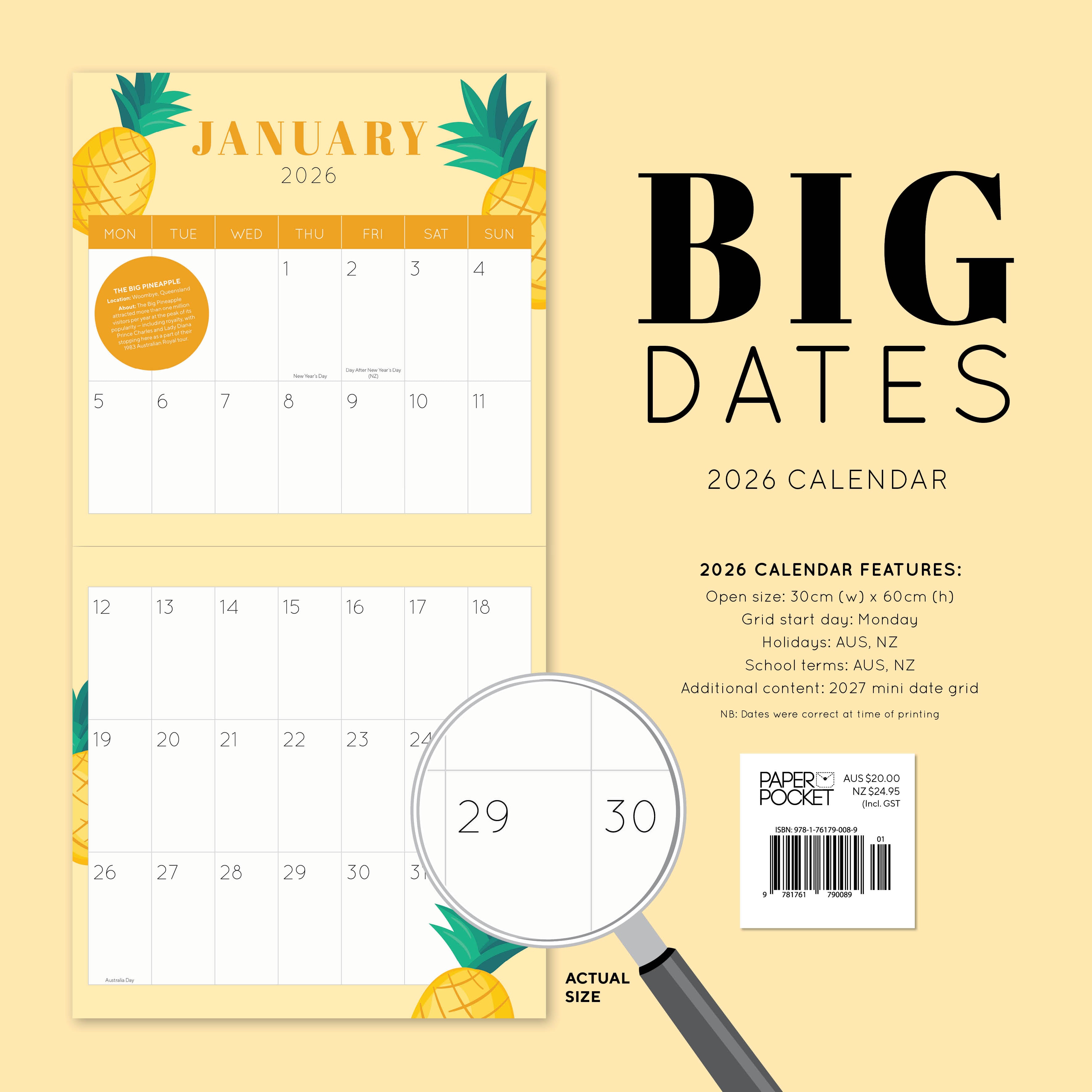 2026 BIG DATES - Big Things - Square Wall Calendar