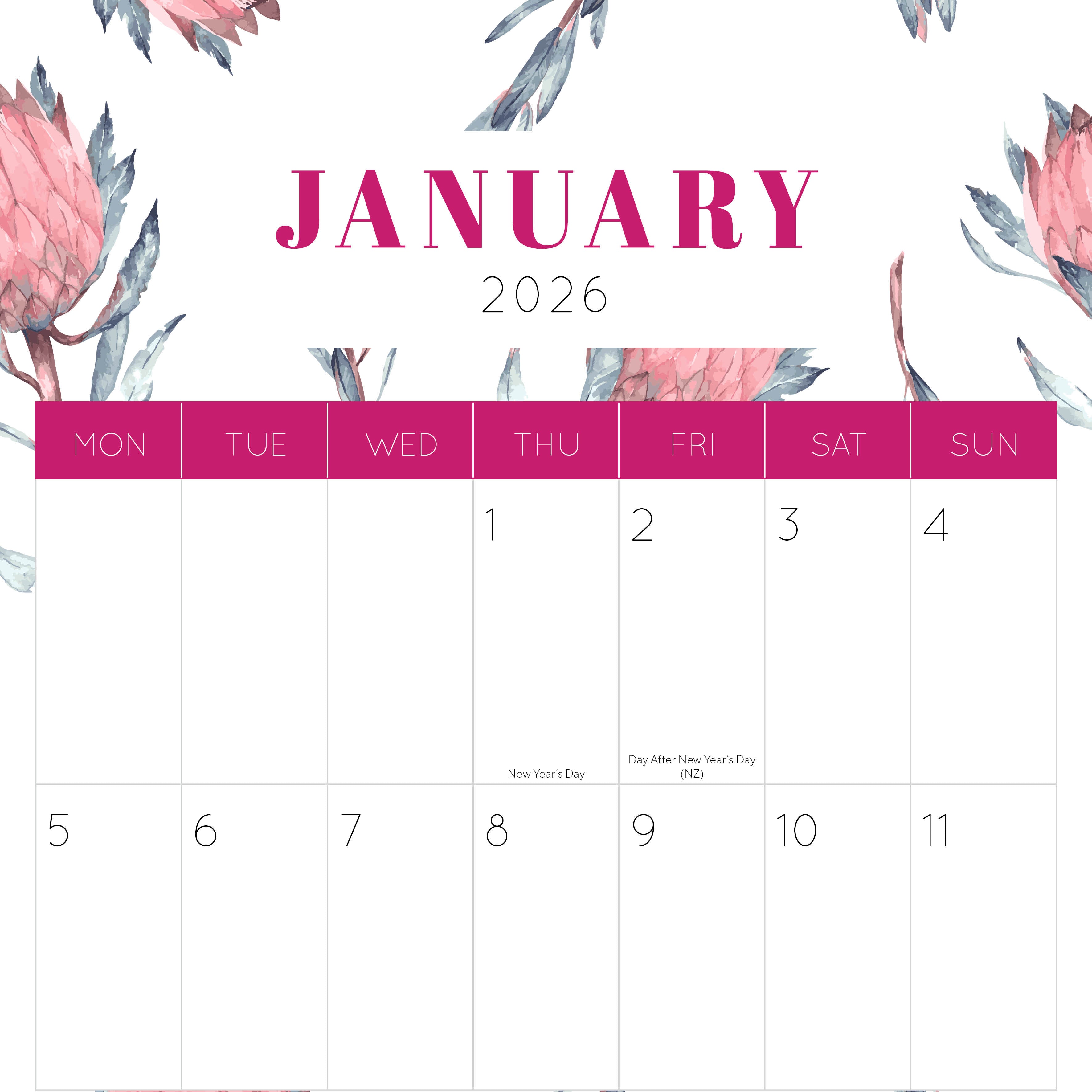 2026 BIG DATES - Australiana - Square Wall Calendar