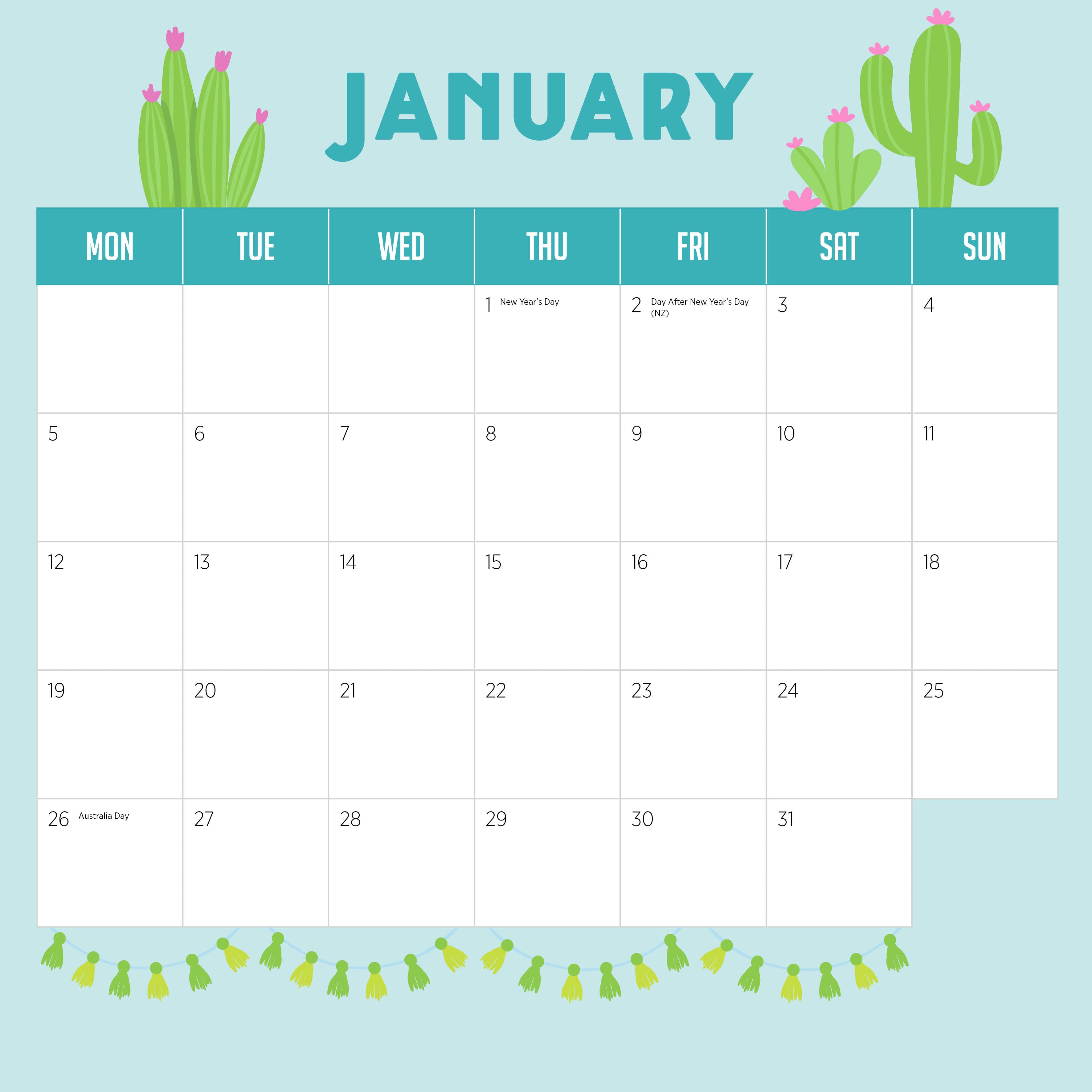 2026 Fashion Llamas - Square Wall Calendar