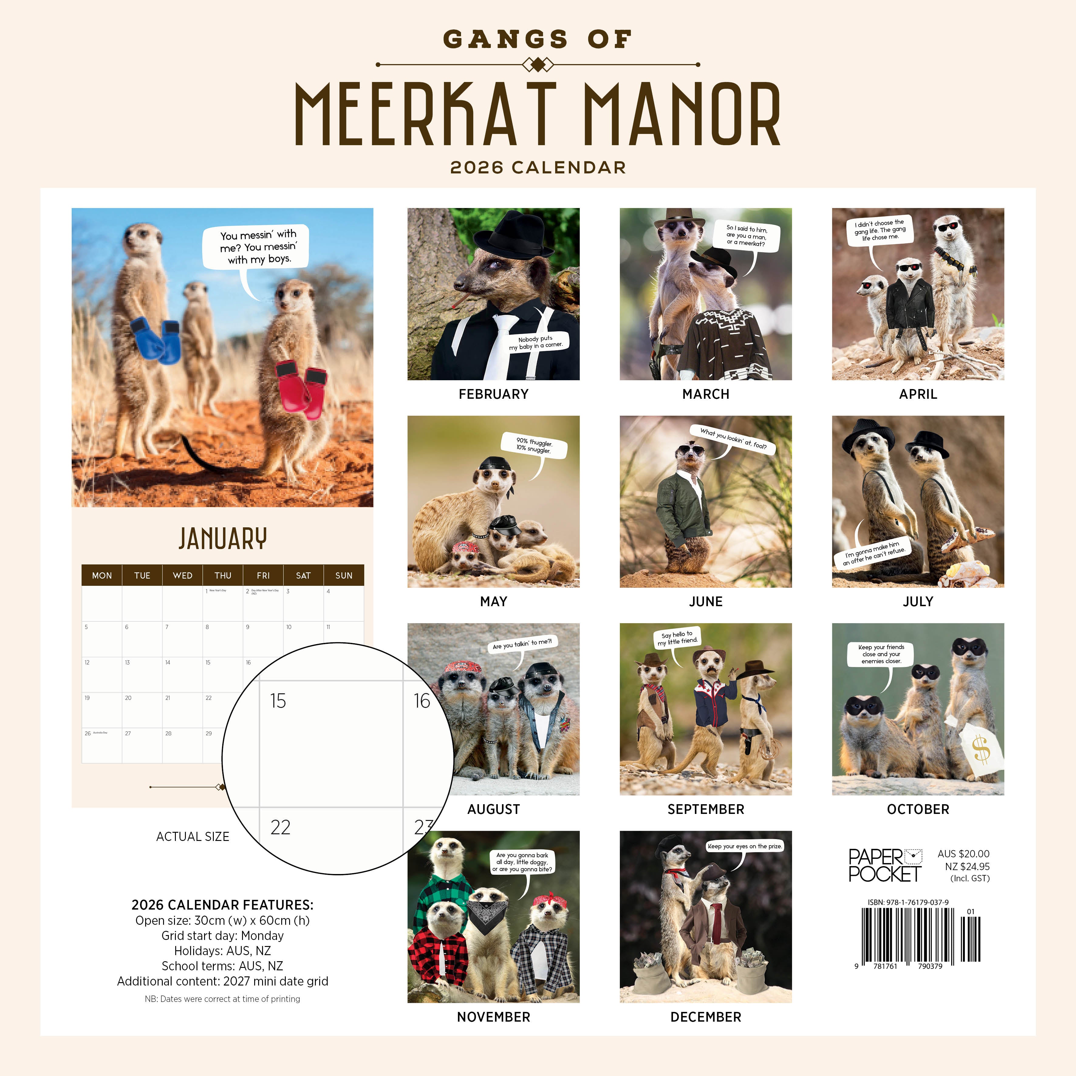 2026 Gangs Of Meerkat Manor - Square Wall Calendar