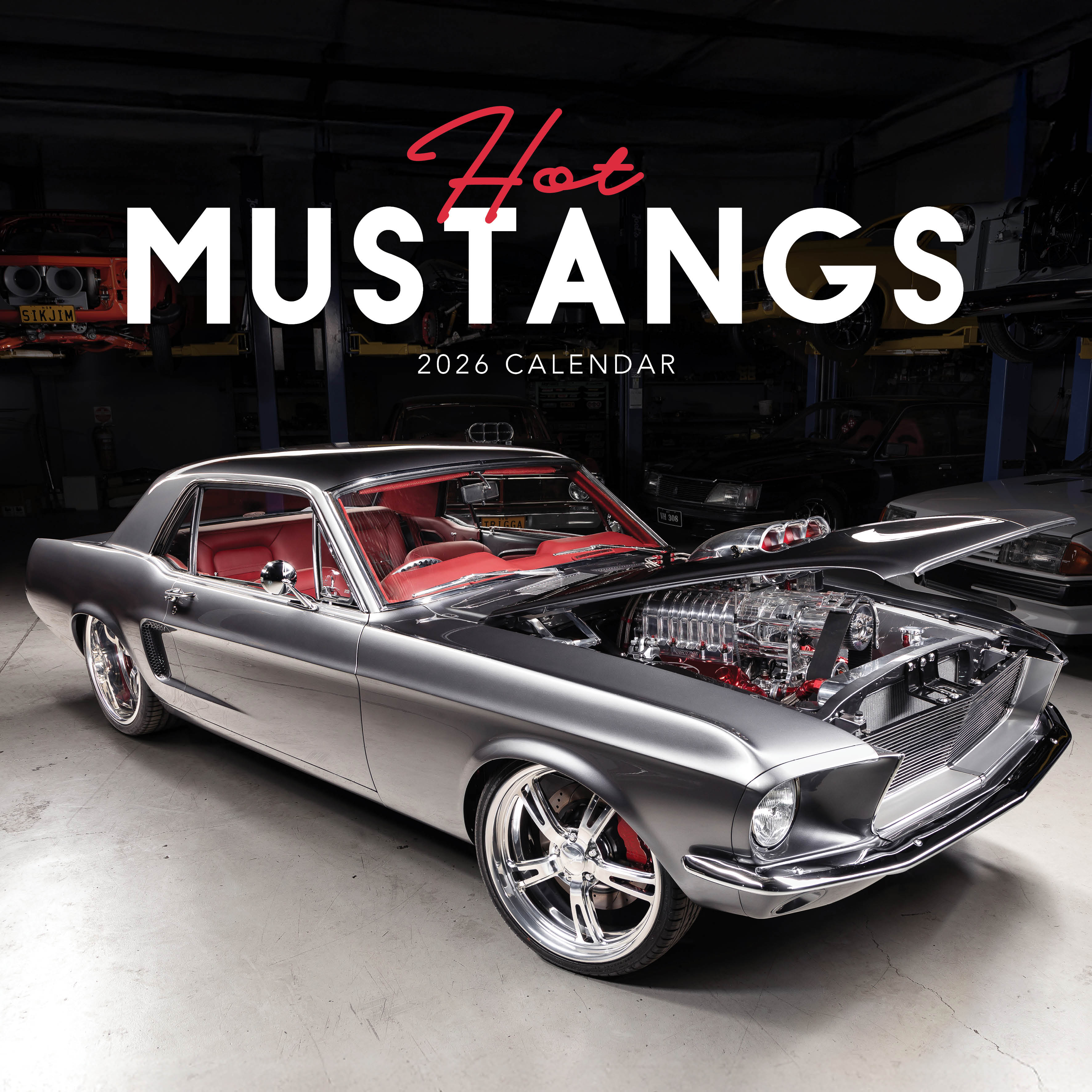 2026 Hot Mustangs - Square Wall Calendar