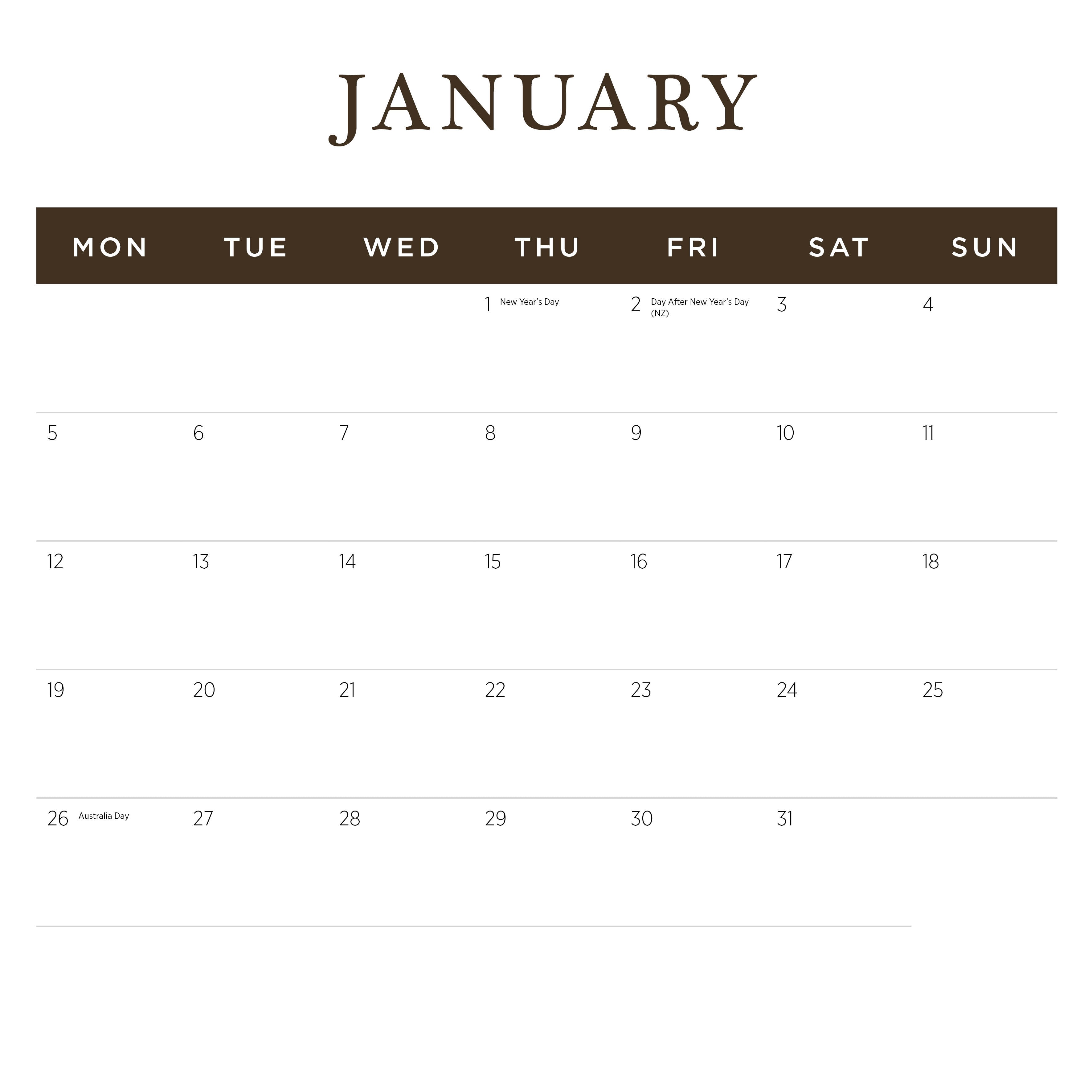 2026 Illustrated Birds - Square Wall Calendar