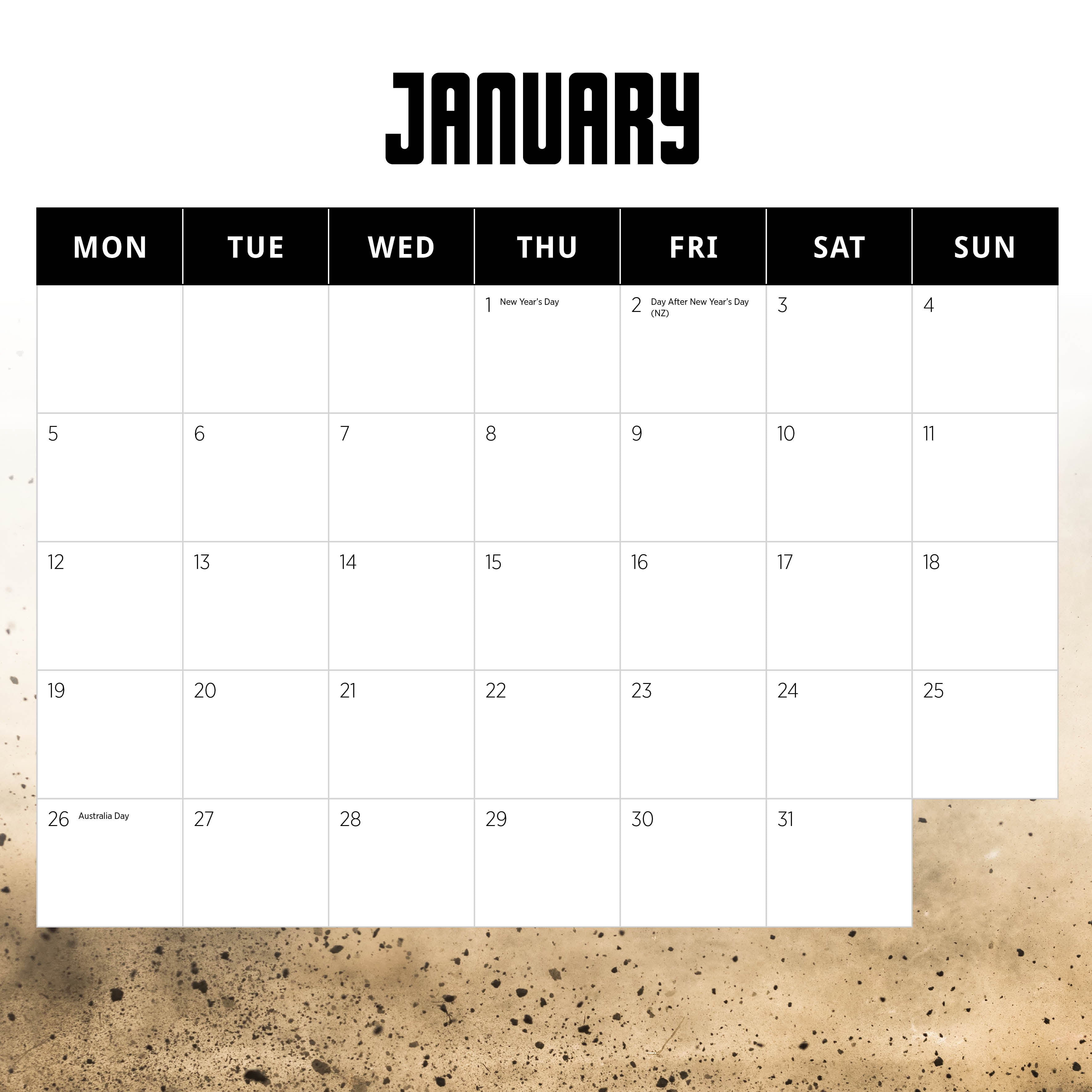 2026 Motocross - Square Wall Calendar