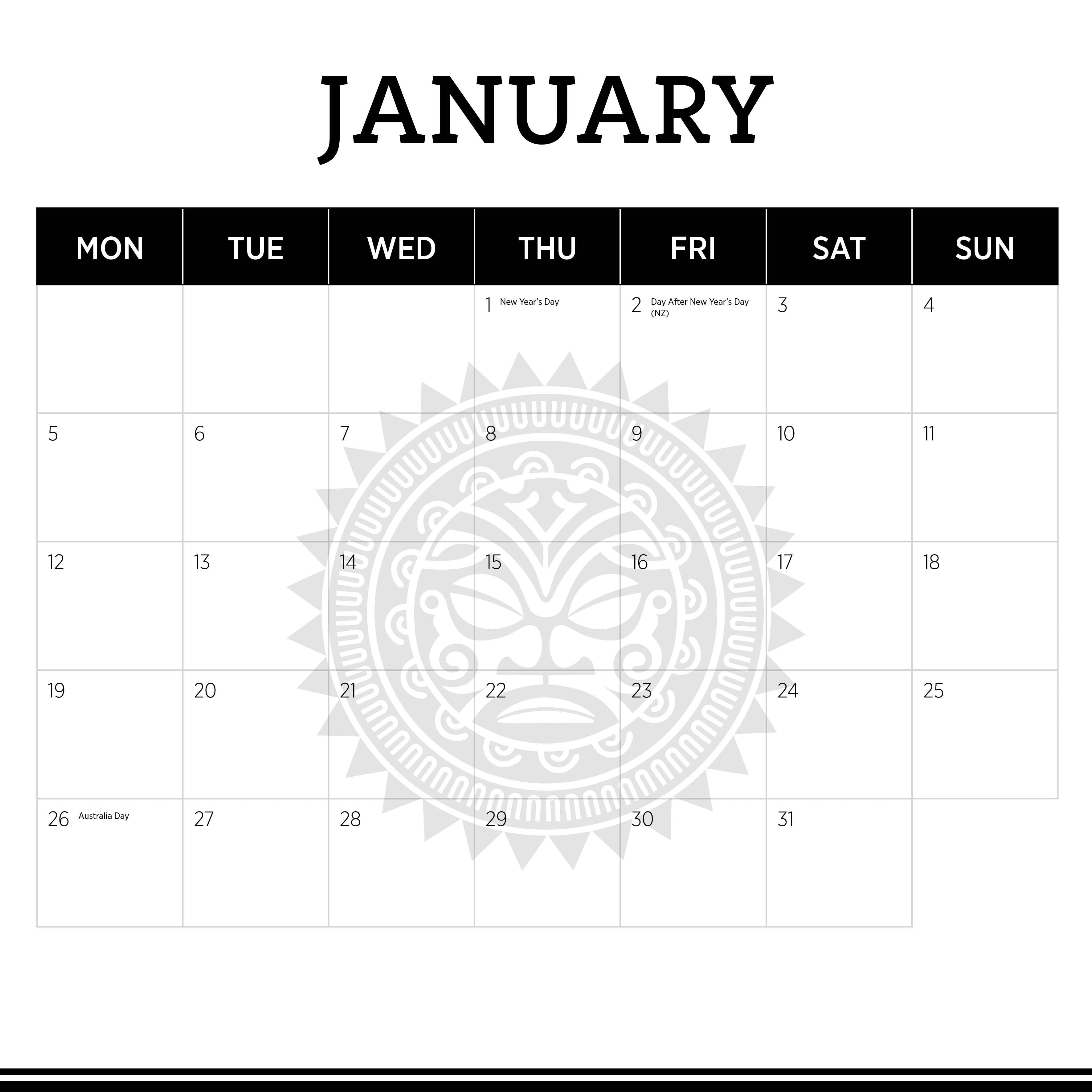 2026 New Zealand - Square Wall Calendar