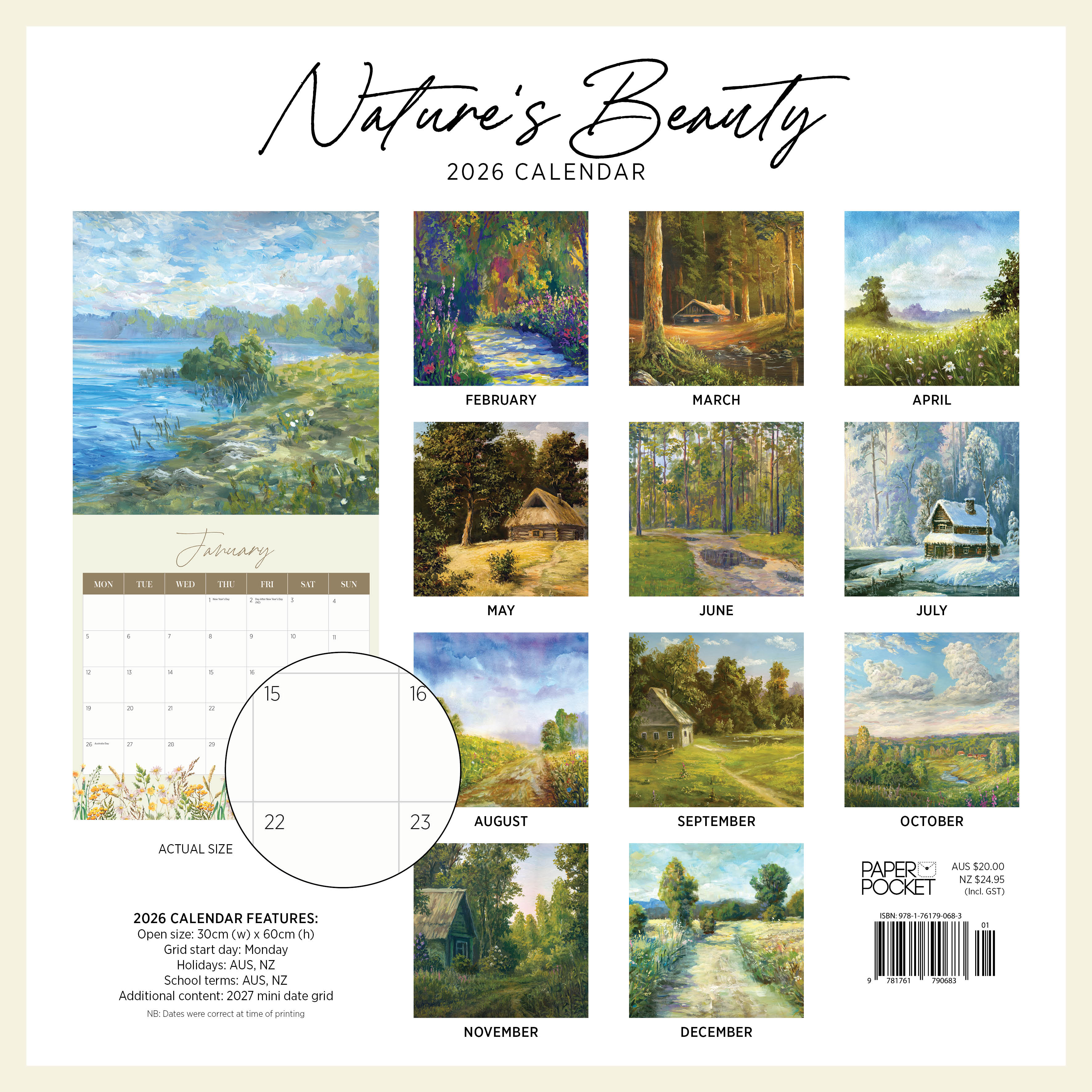 2026 Nature's Beauty - Square Wall Calendar