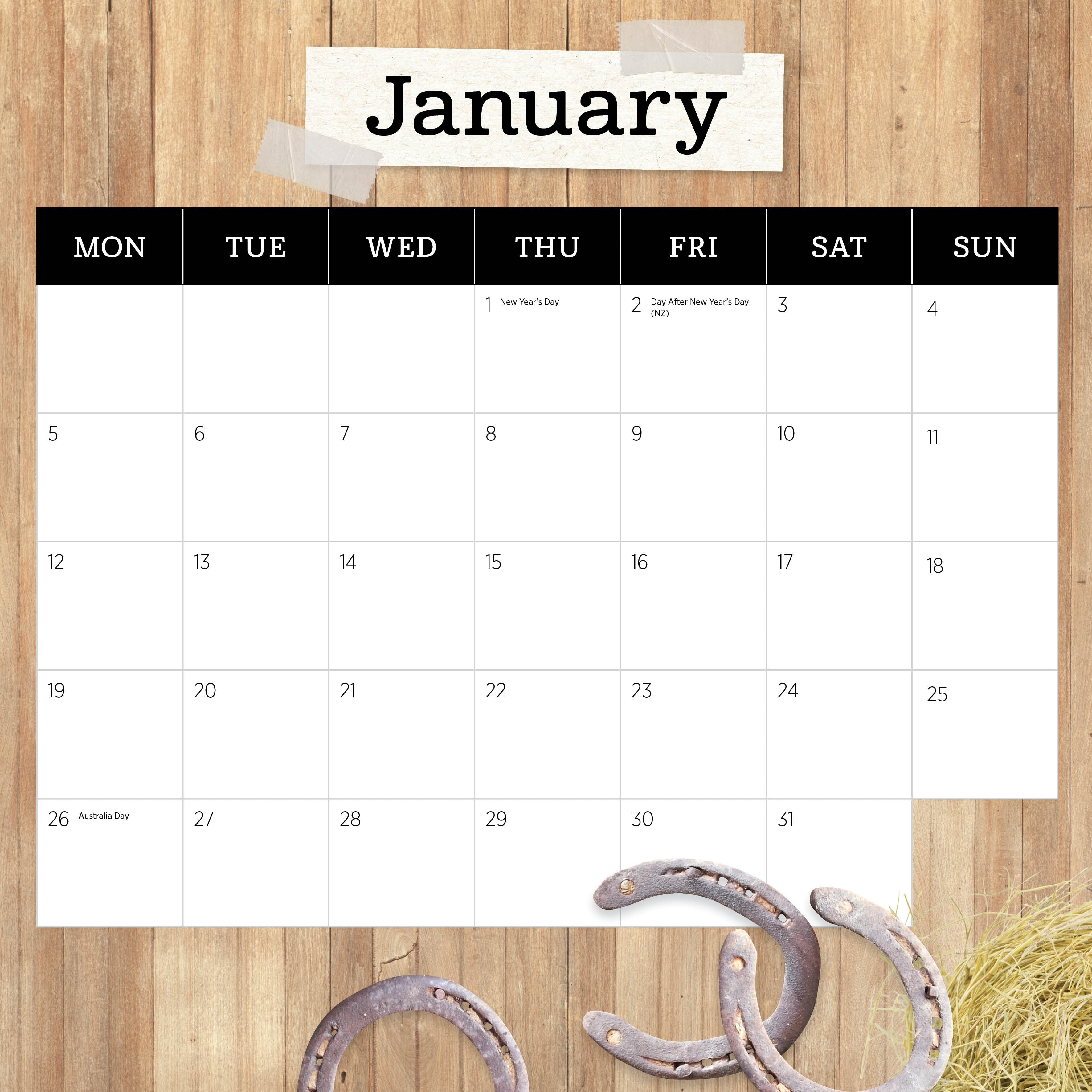 2026 Our Australia Horses at Home - Square Wall Calendar