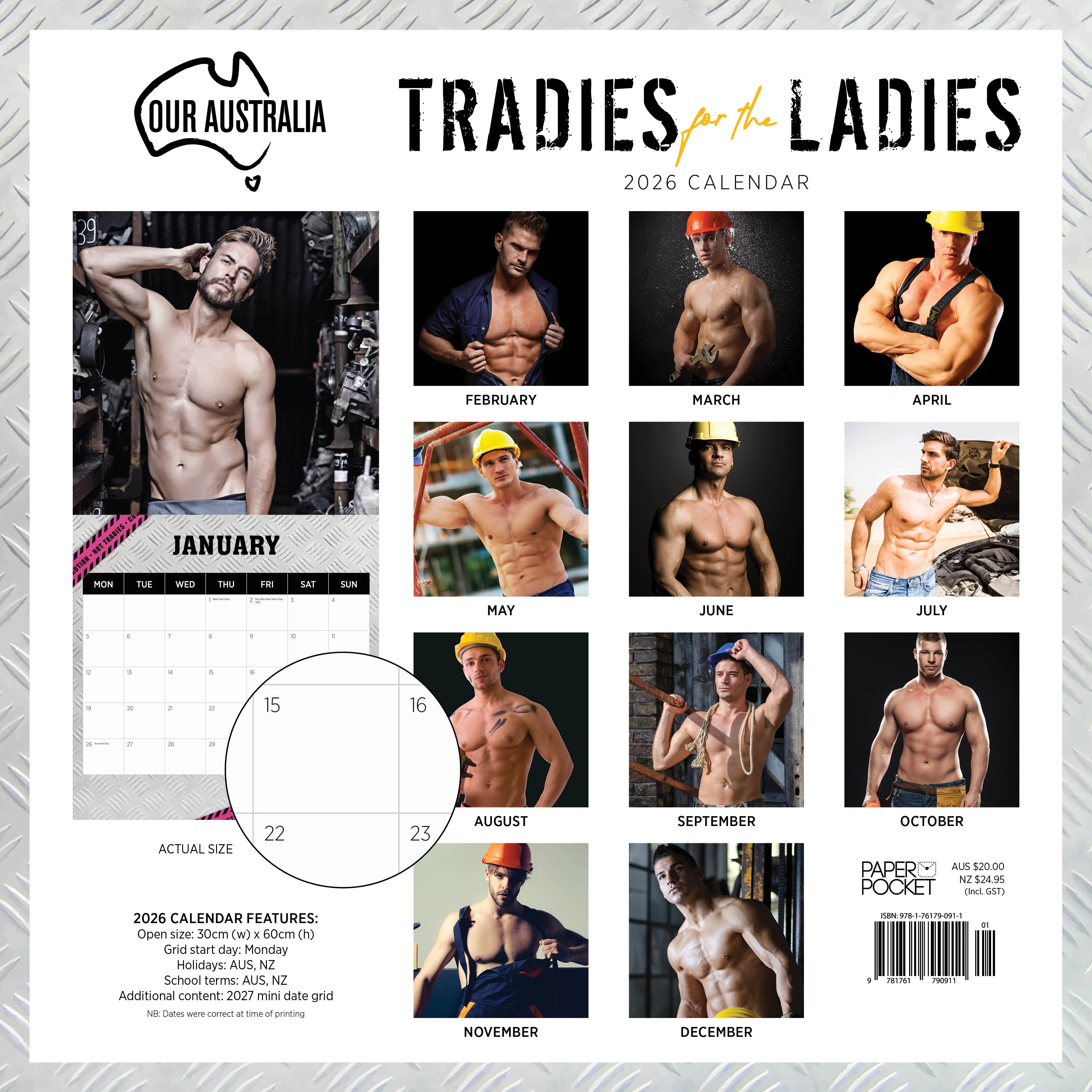 2026 Our Australia Tradies for the Ladies - Square Wall Calendar