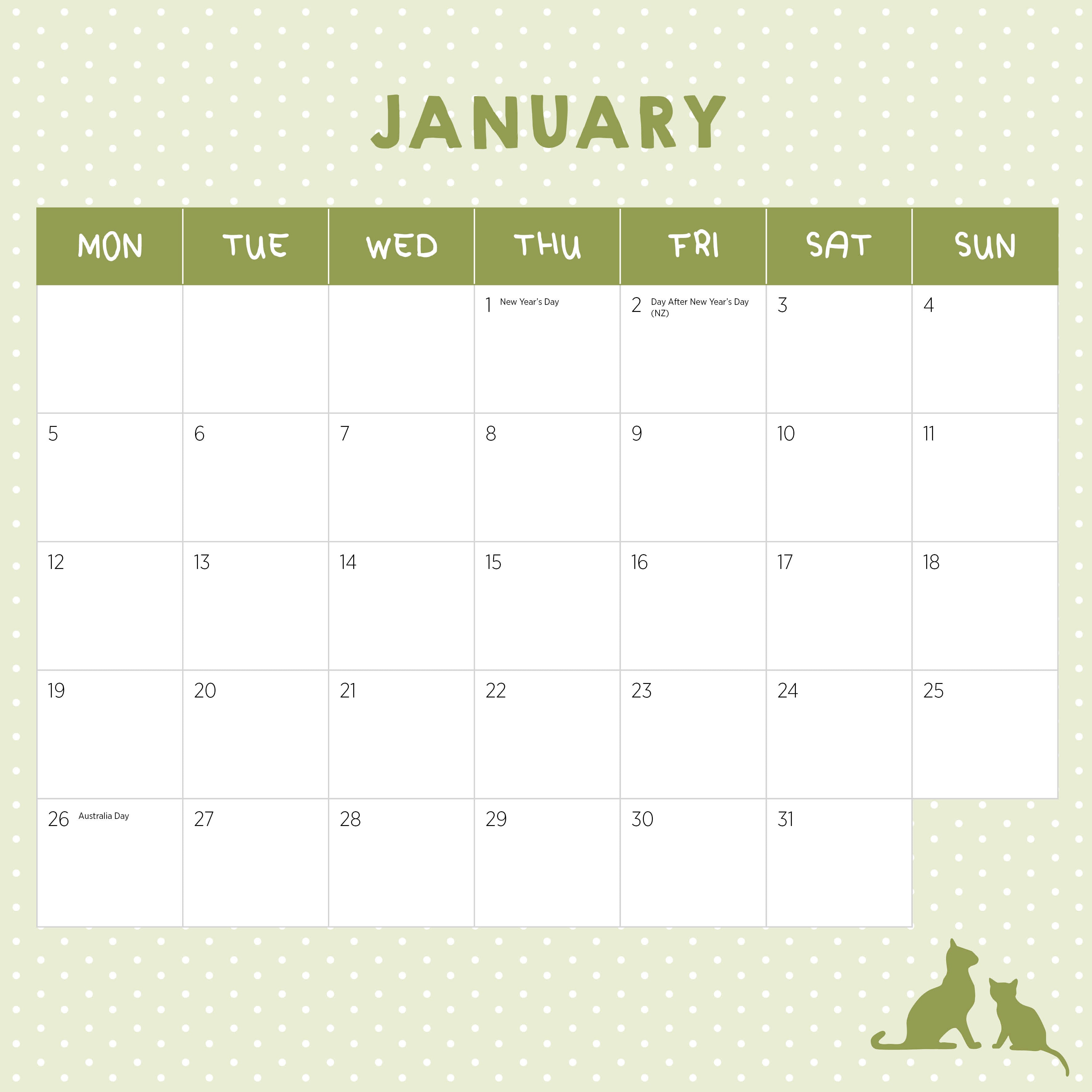 2026 Rescue Cats - Square Wall Calendar