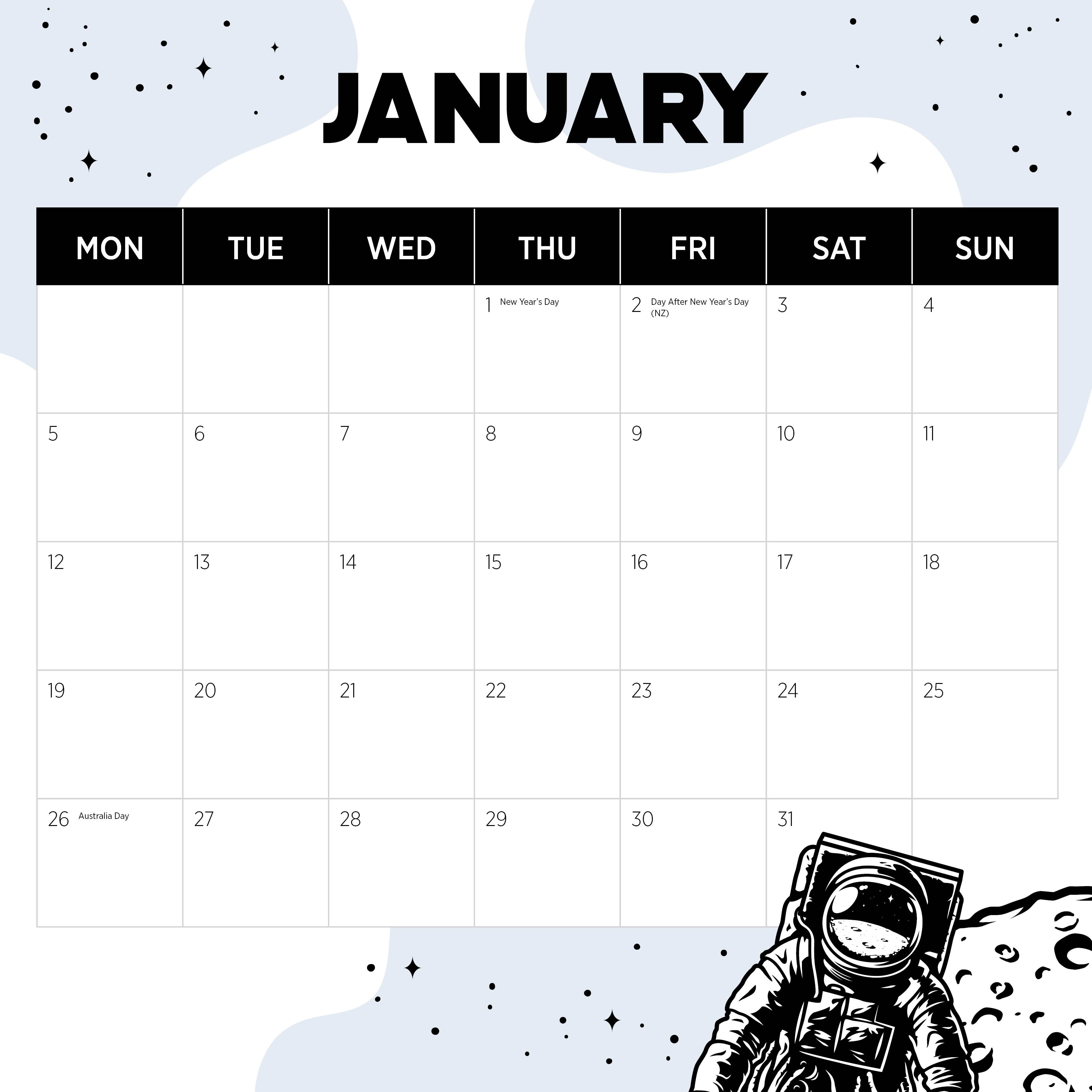 2026 The Milky Way - Square Wall Calendar