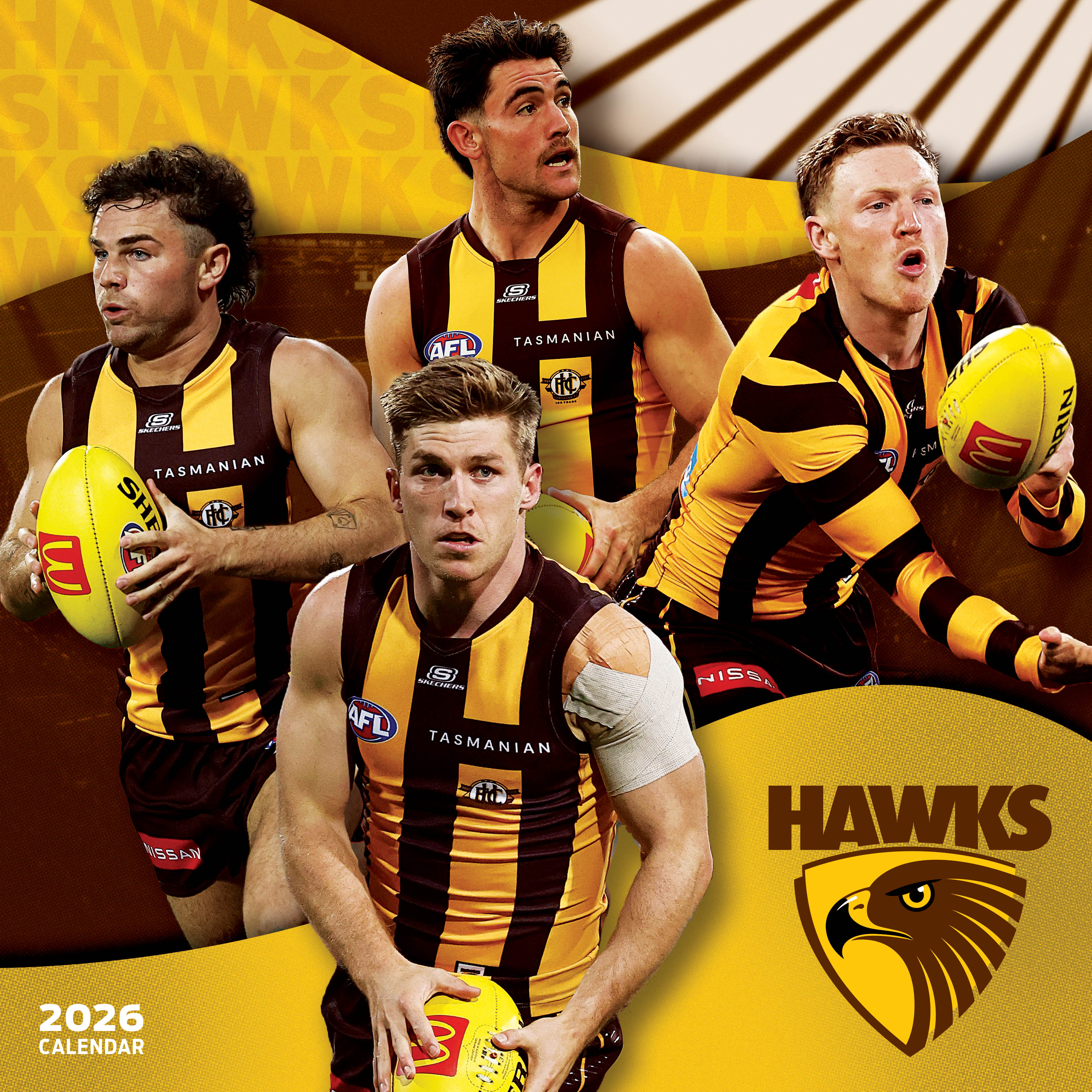 2026 AFL Hawthorn Hawks - Square Wall Calendar