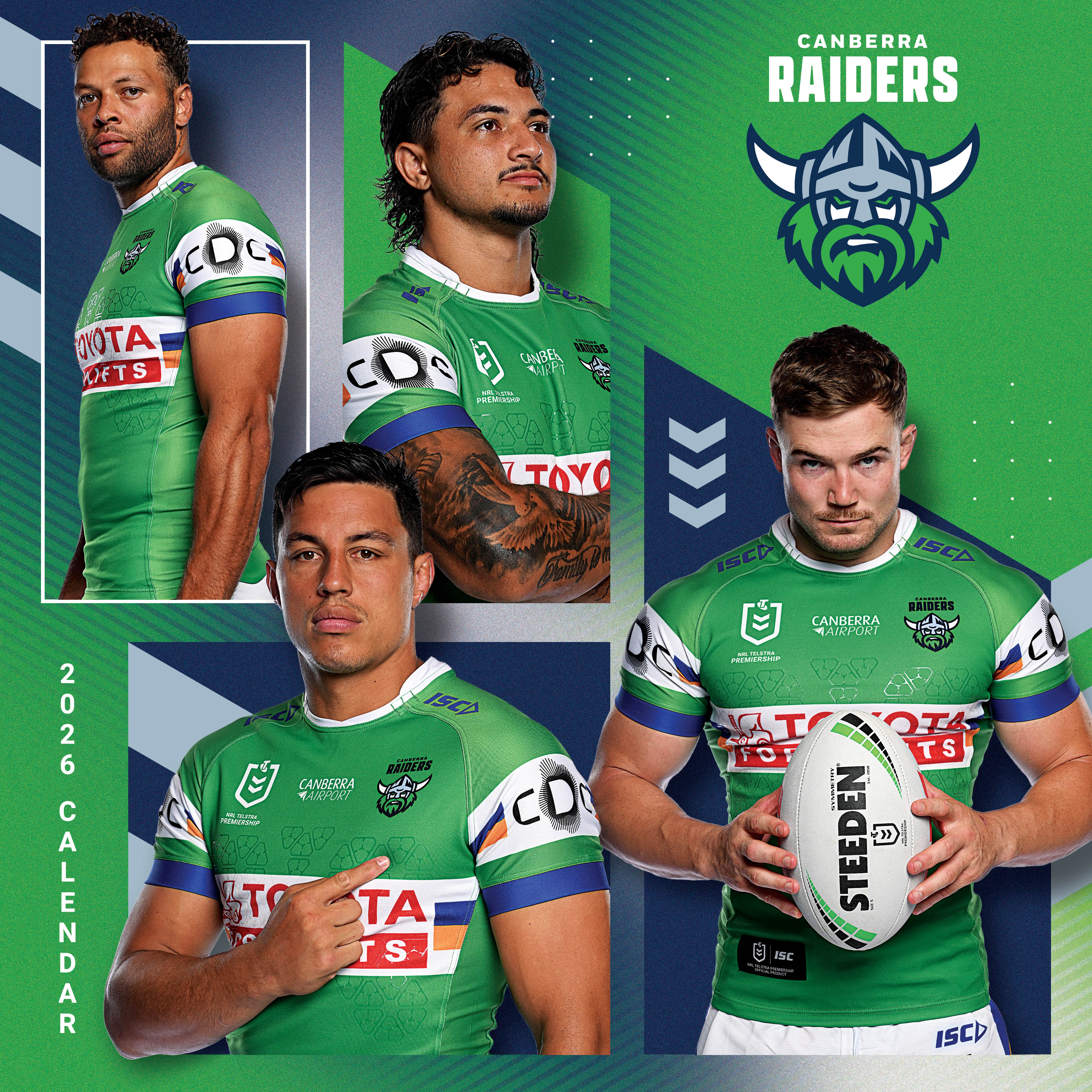 2026 NRL Canberra Raiders - Square Wall Calendar
