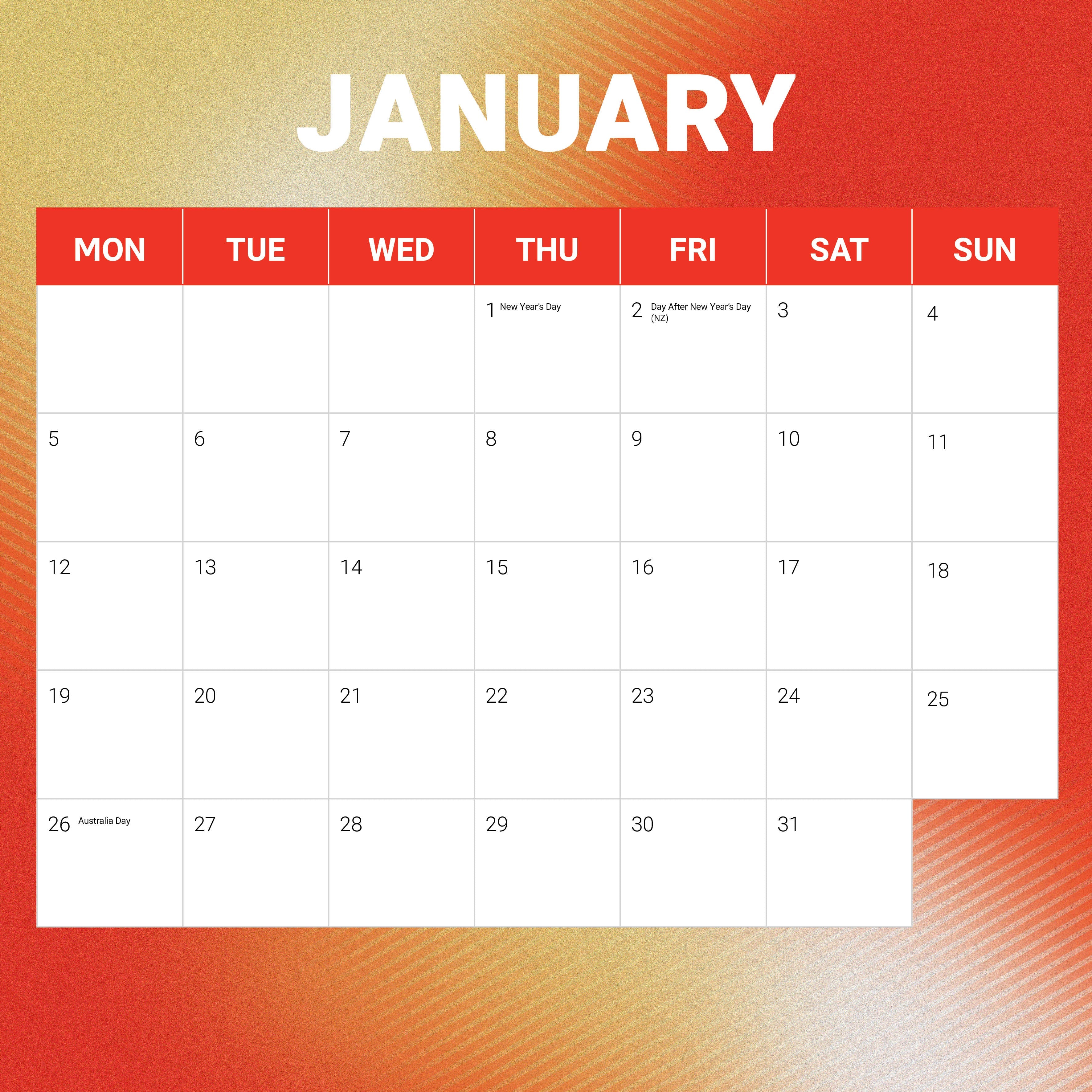 2026 NRL Dolphins - Square Wall Calendar