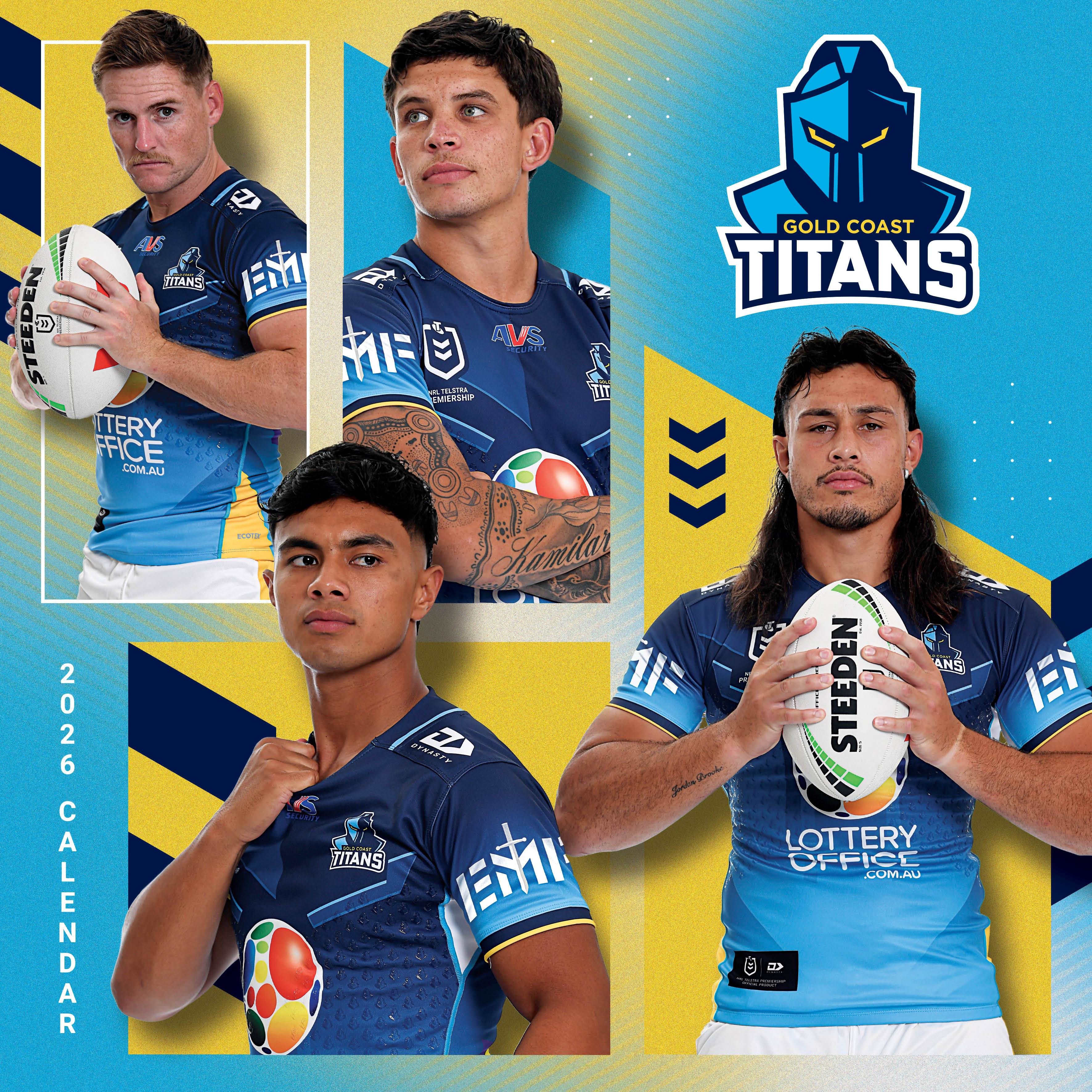 2026 NRL Gold Coast Titans - Square Wall Calendar