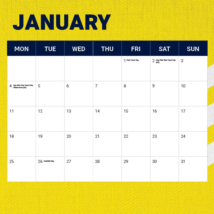 2027 NRL North Queensland Cowboys - Square Wall Calendar