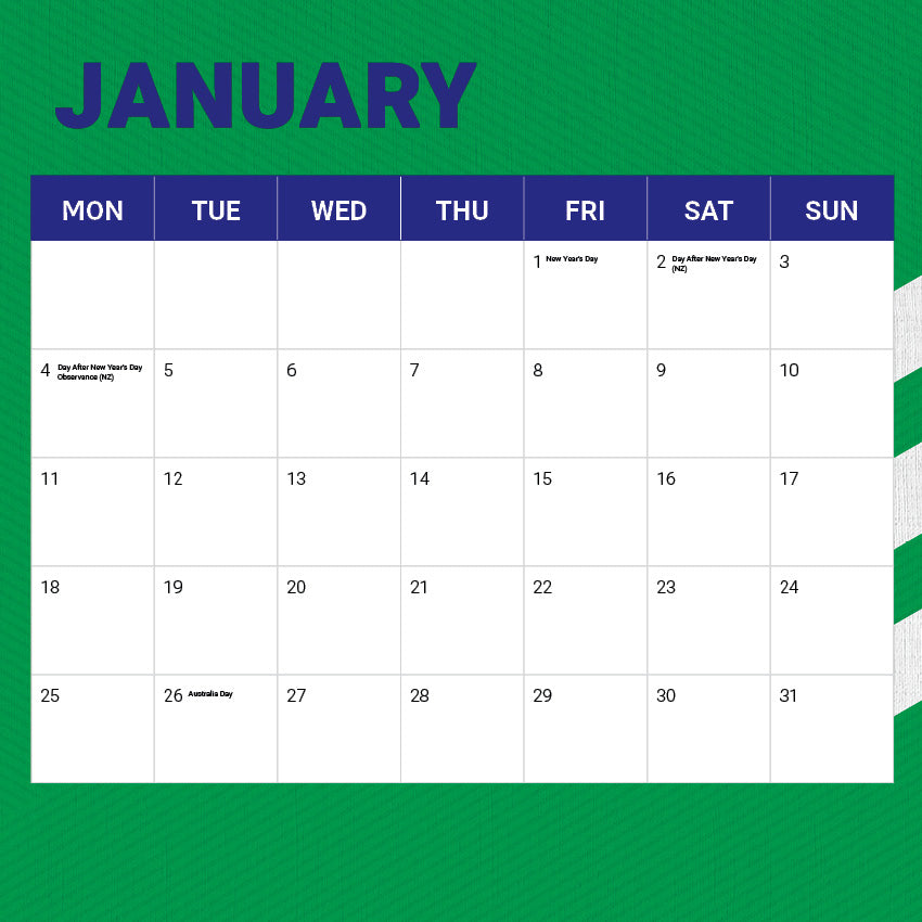 2027 NRL NZ Warriors calendar – image 3