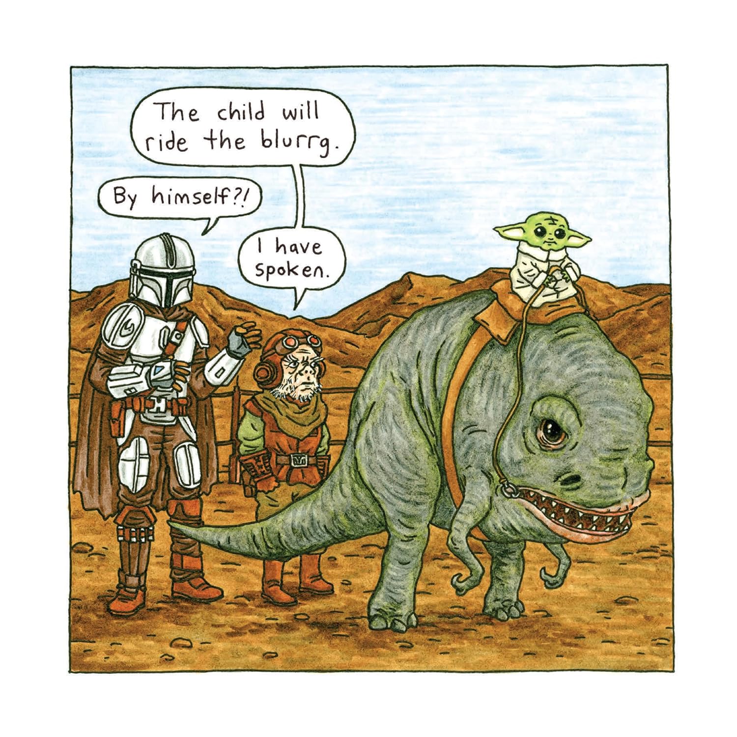 2027 Mandalorian and Child: Jeffrey Brown - Square Wall Calendar