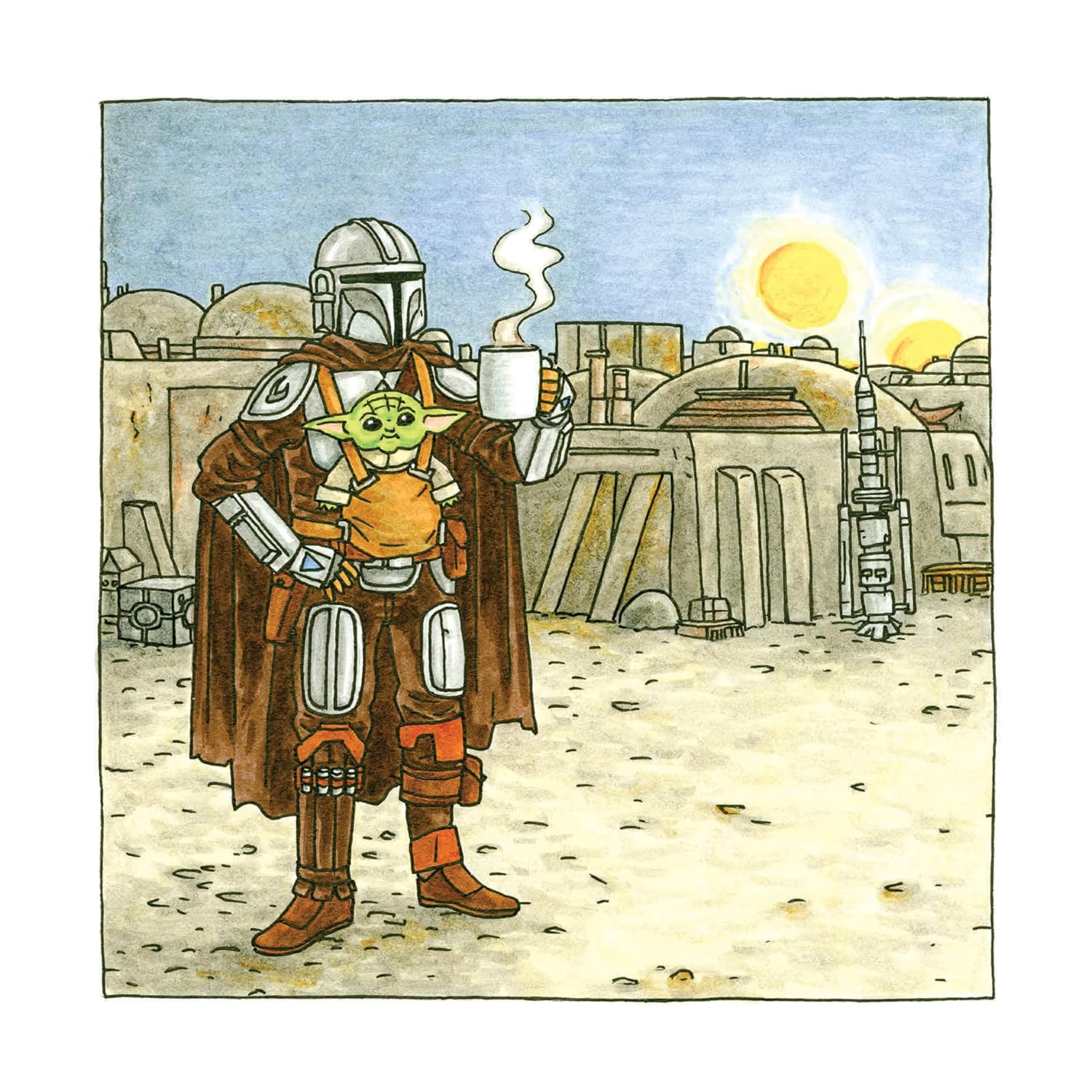 2027 Mandalorian and Child: Jeffrey Brown - Square Wall Calendar