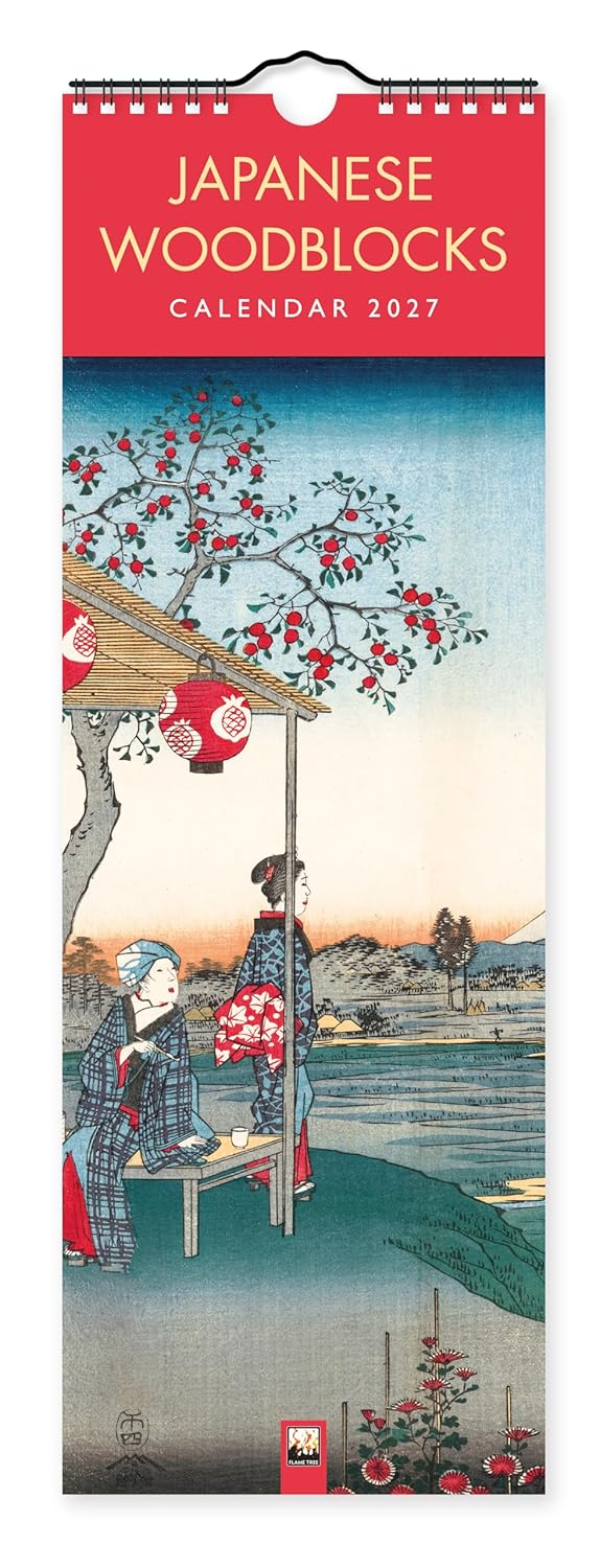 2027 Japanese Woodblocks - Slim Wall Calendar