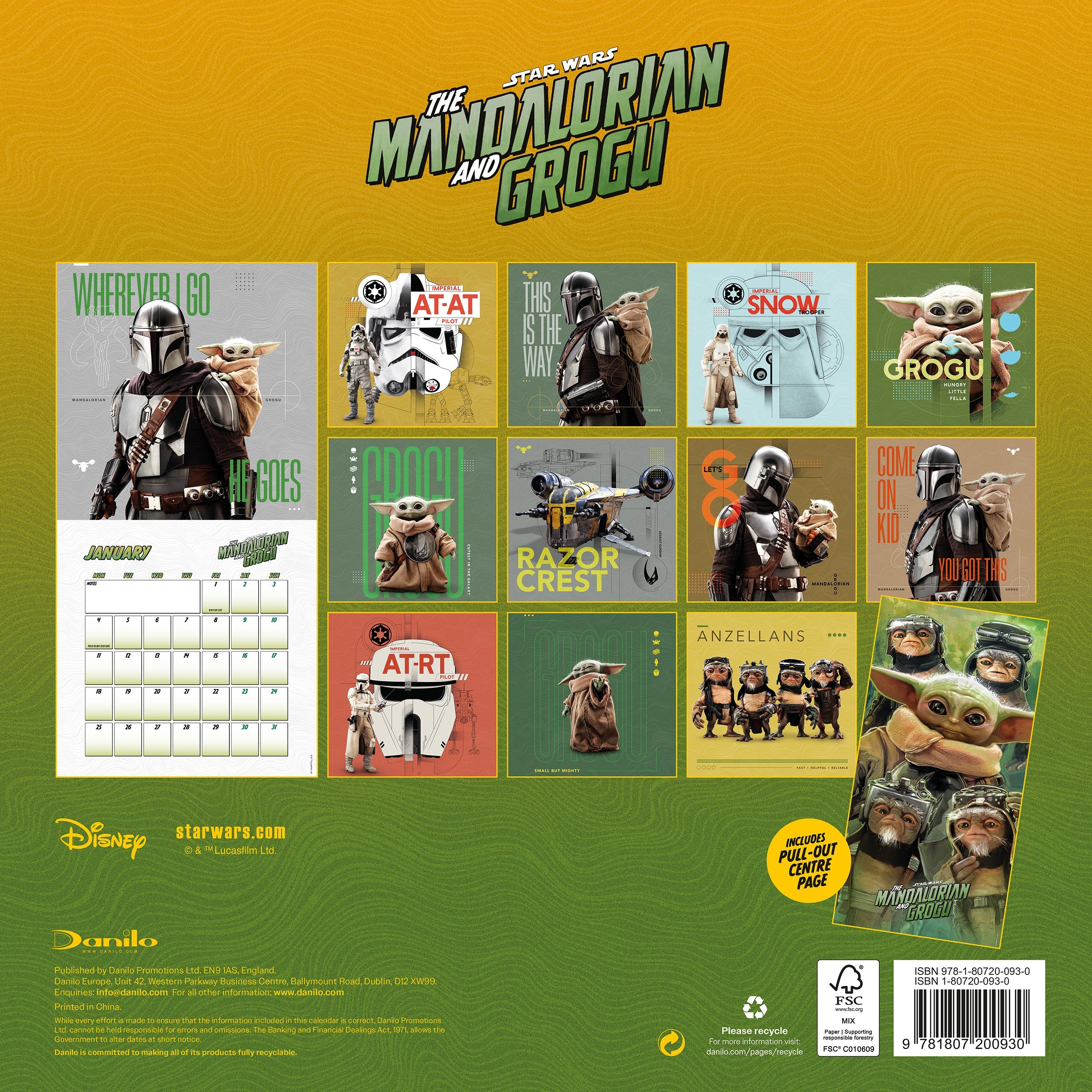2027 Star Wars - The Mandalorian and Grogu - Square Wall Calendar — back cover