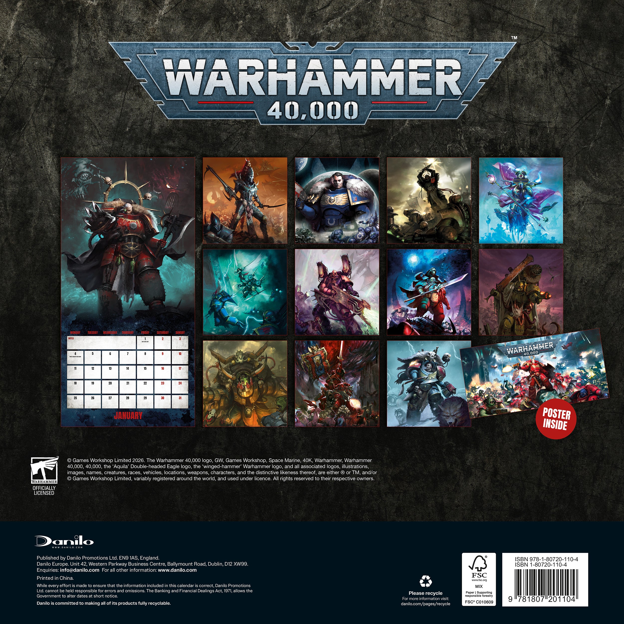 2027 Warhammer - Square Wall Calendar — back cover