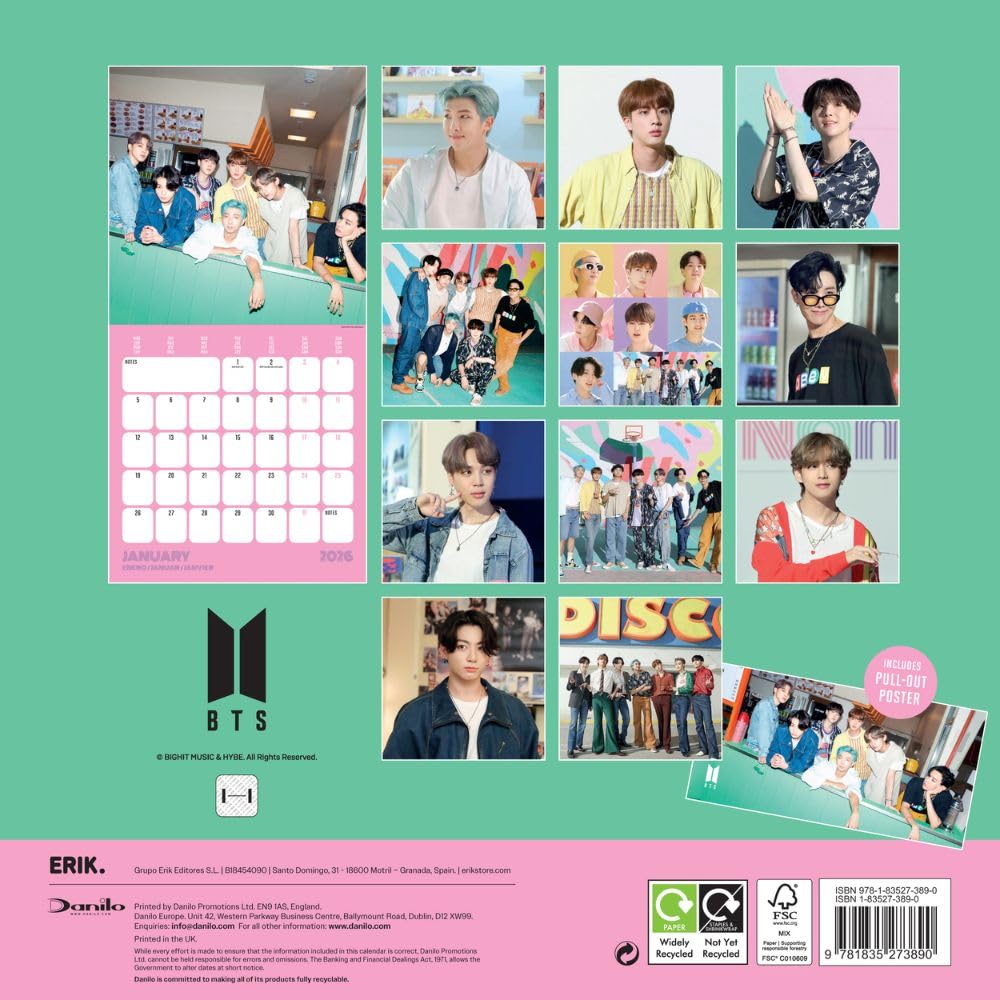 2026 Bts - Square Wall Calendar