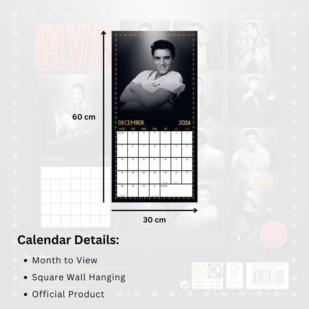 2026 Elvis - Square Wall Calendar