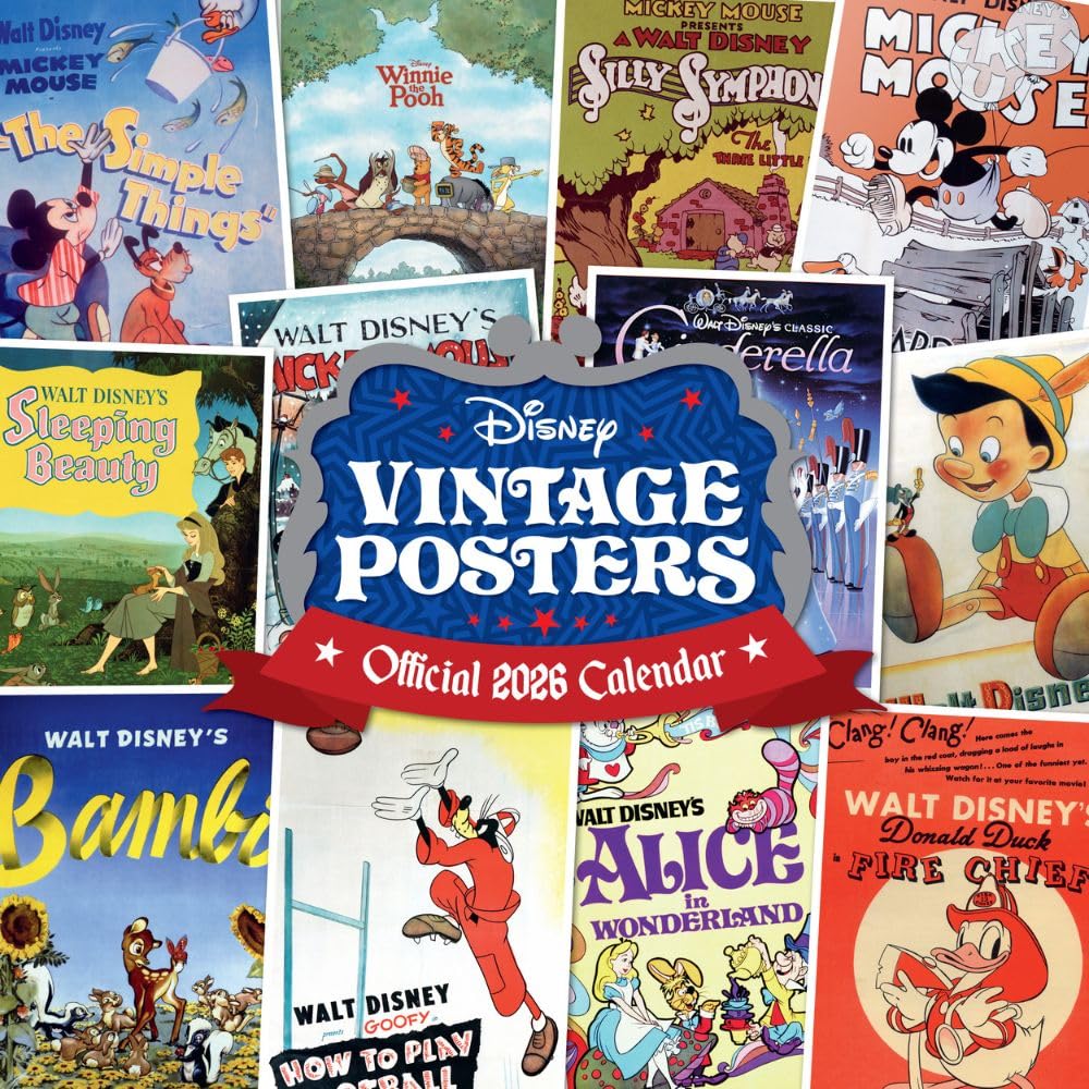 2026 Disney Vintage Posters - Square Wall Calendar