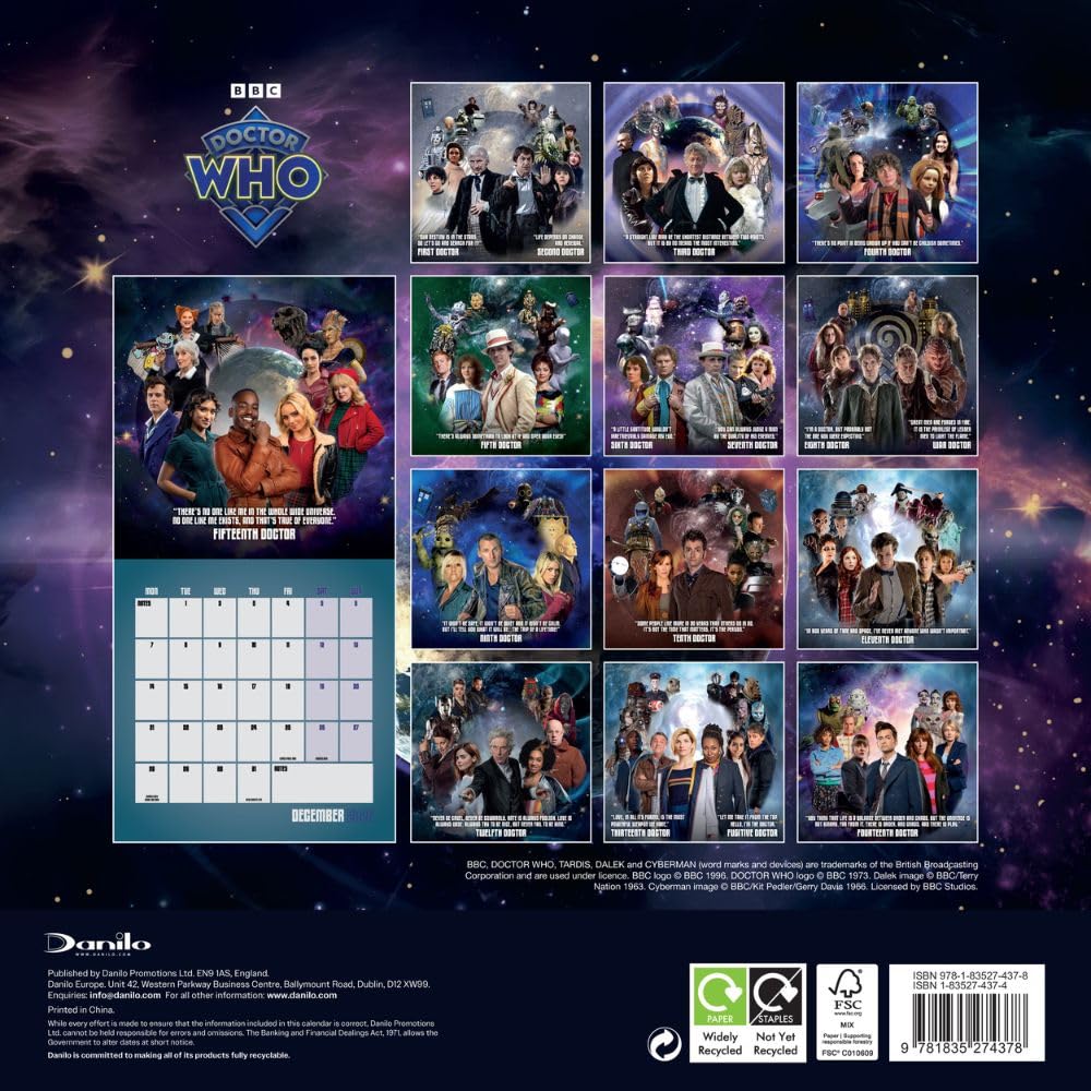 2026 Doctor Who Classic Edition - Square Wall Calendar