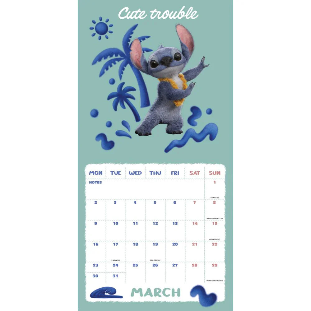 2026 Lilo & Stitch Movie - Square Wall Calendar