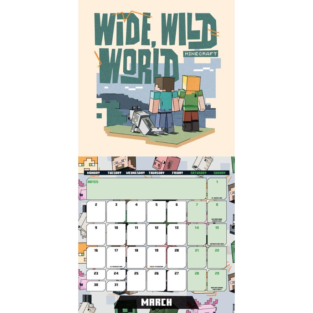 2026 Minecraft - Square Wall Calendar