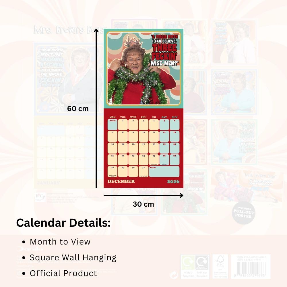 2026 Mrs. Brown's Boys - Square Wall Calendar