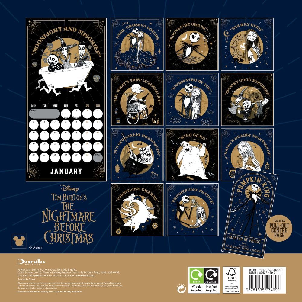2026 The Nightmare Before Christmas - Square Wall Calendar