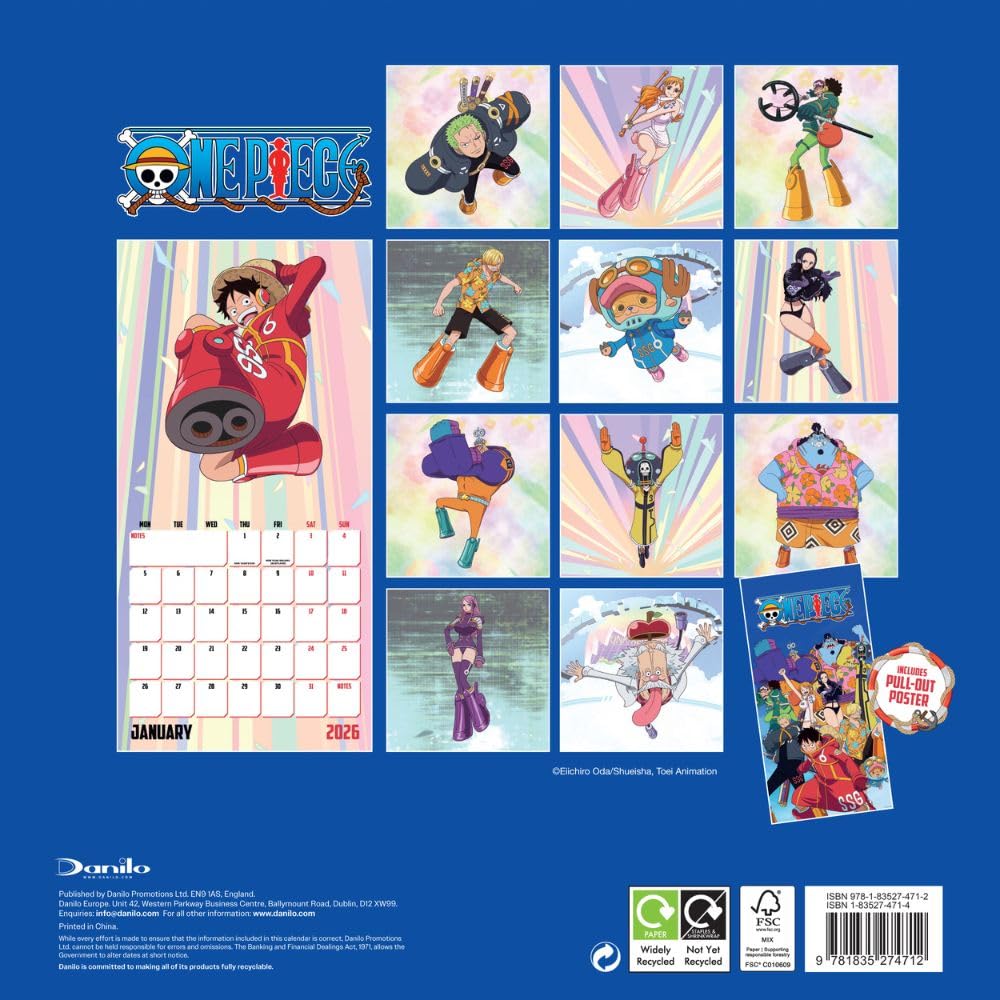 2026 One Piece - Square Wall Calendar