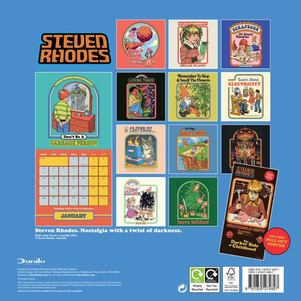 2026 The Darker Side of Childhood - Steven Rhodes - Square Wall Calendar