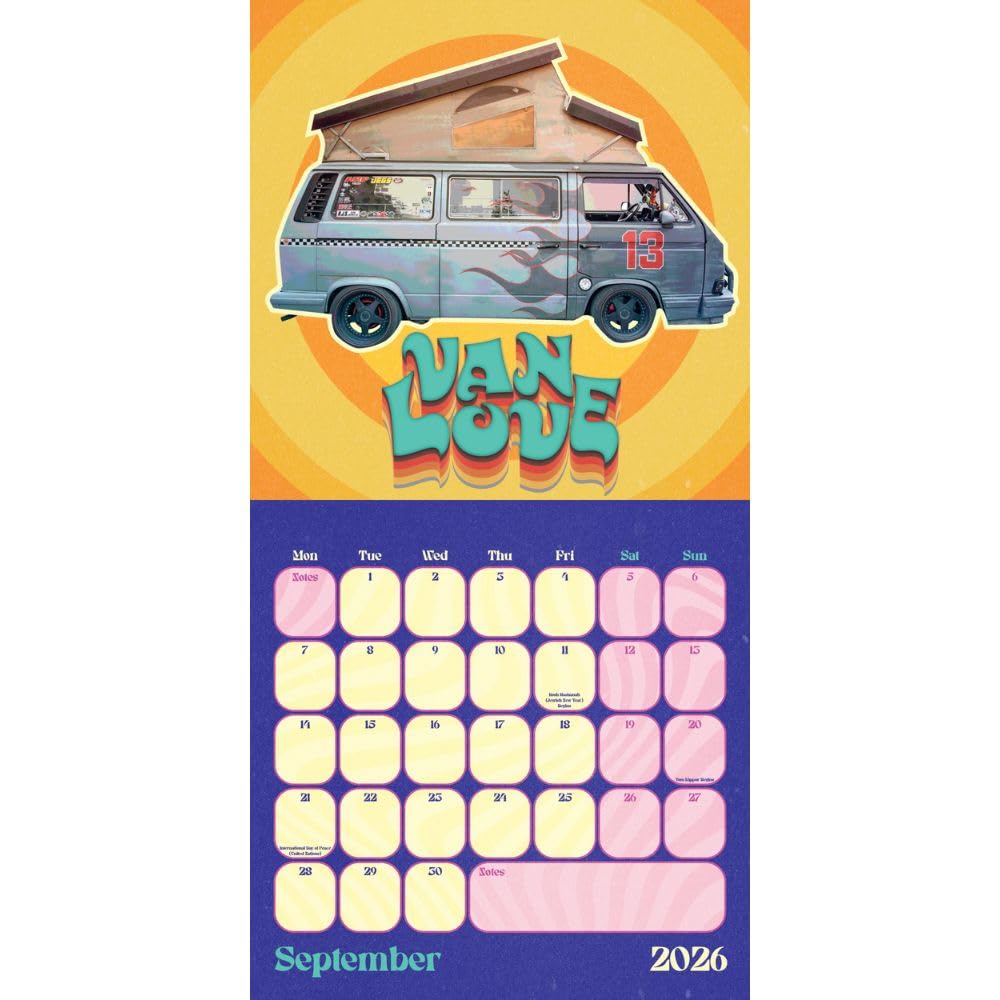2026 VW Campervans - Square Wall Calendar