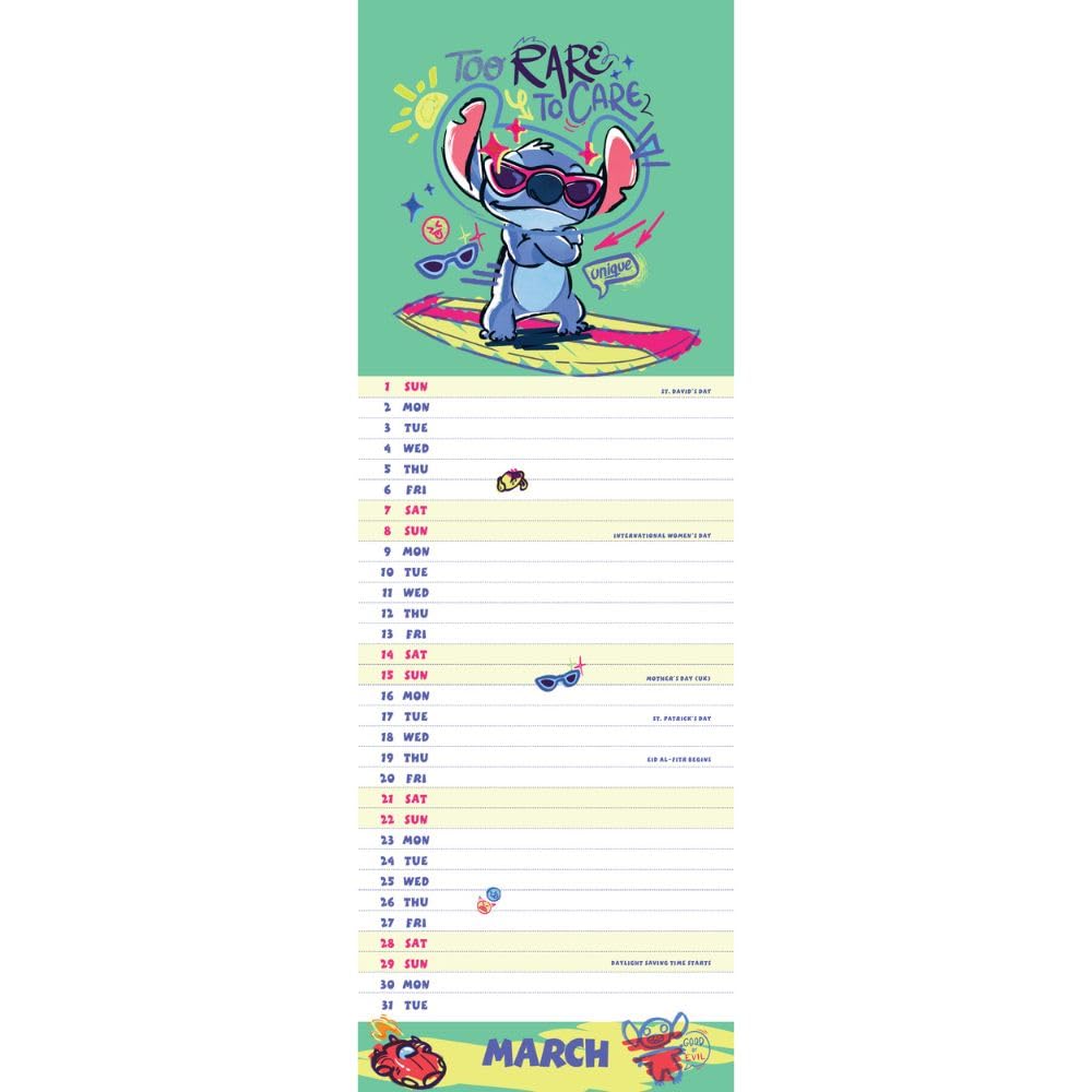 2026 Stitch - Slim Wall Calendar