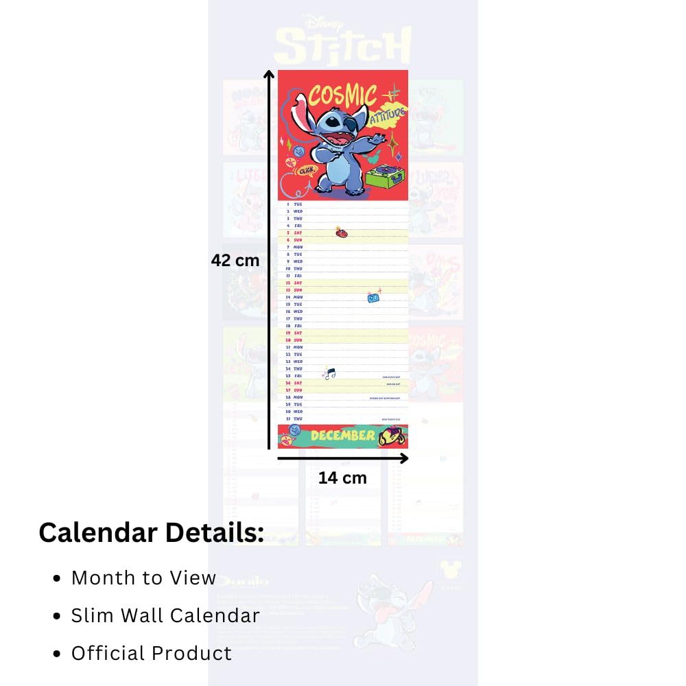2026 Stitch - Slim Wall Calendar