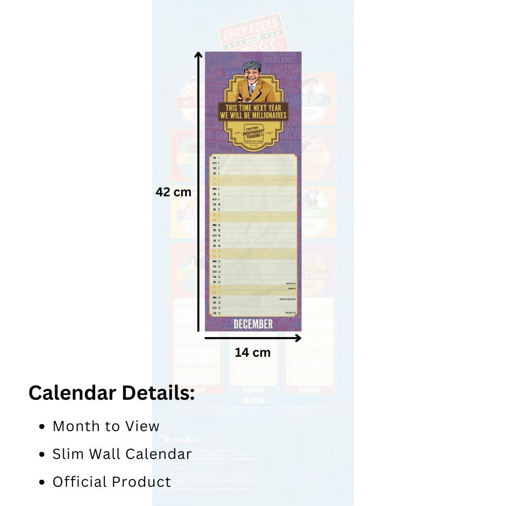2026 Only Fools And Horses - Slim Wall Calendar