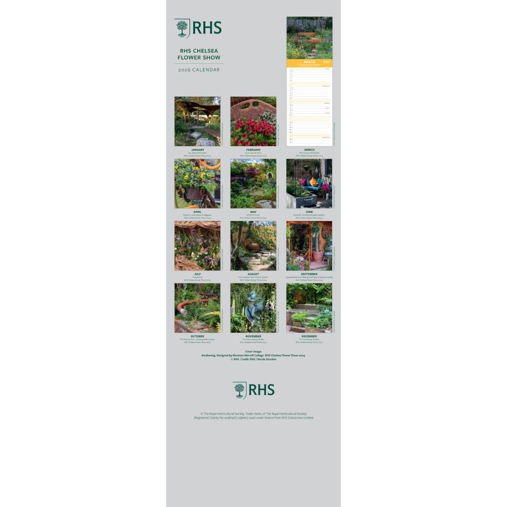 2026 RHS - Chelsea Flower Show - Slim Wall Calendar