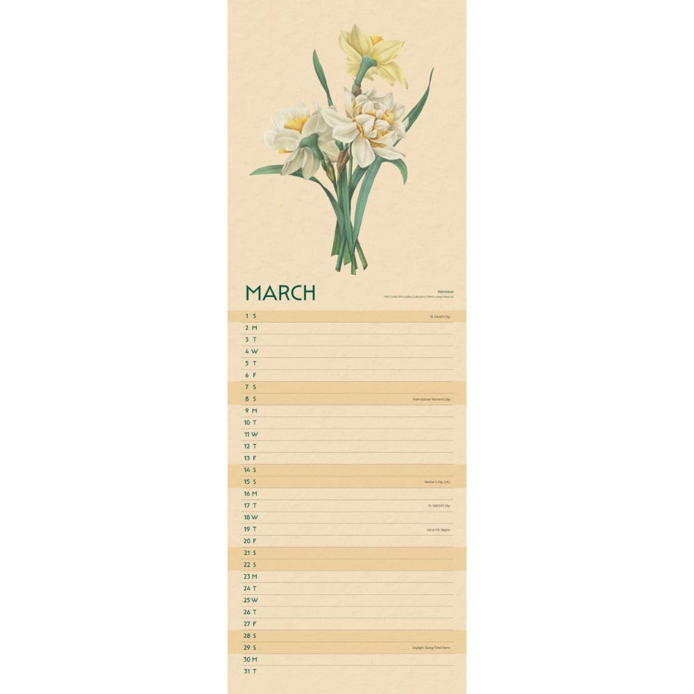 2026 RHS - Flowers - Slim Wall Calendar