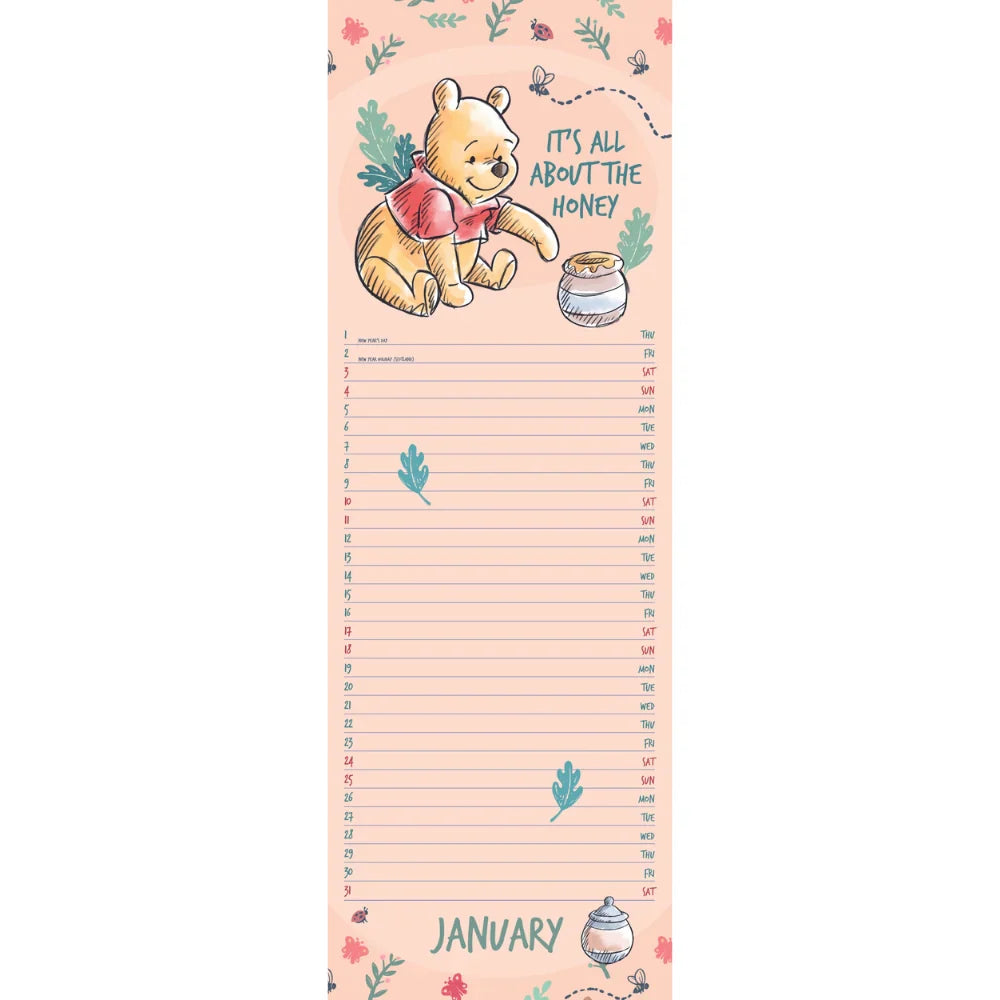 2026 Winnie The Pooh - Slim Wall Calendar