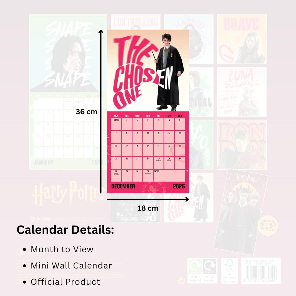 2026 Harry Potter - Mini Wall Calendar