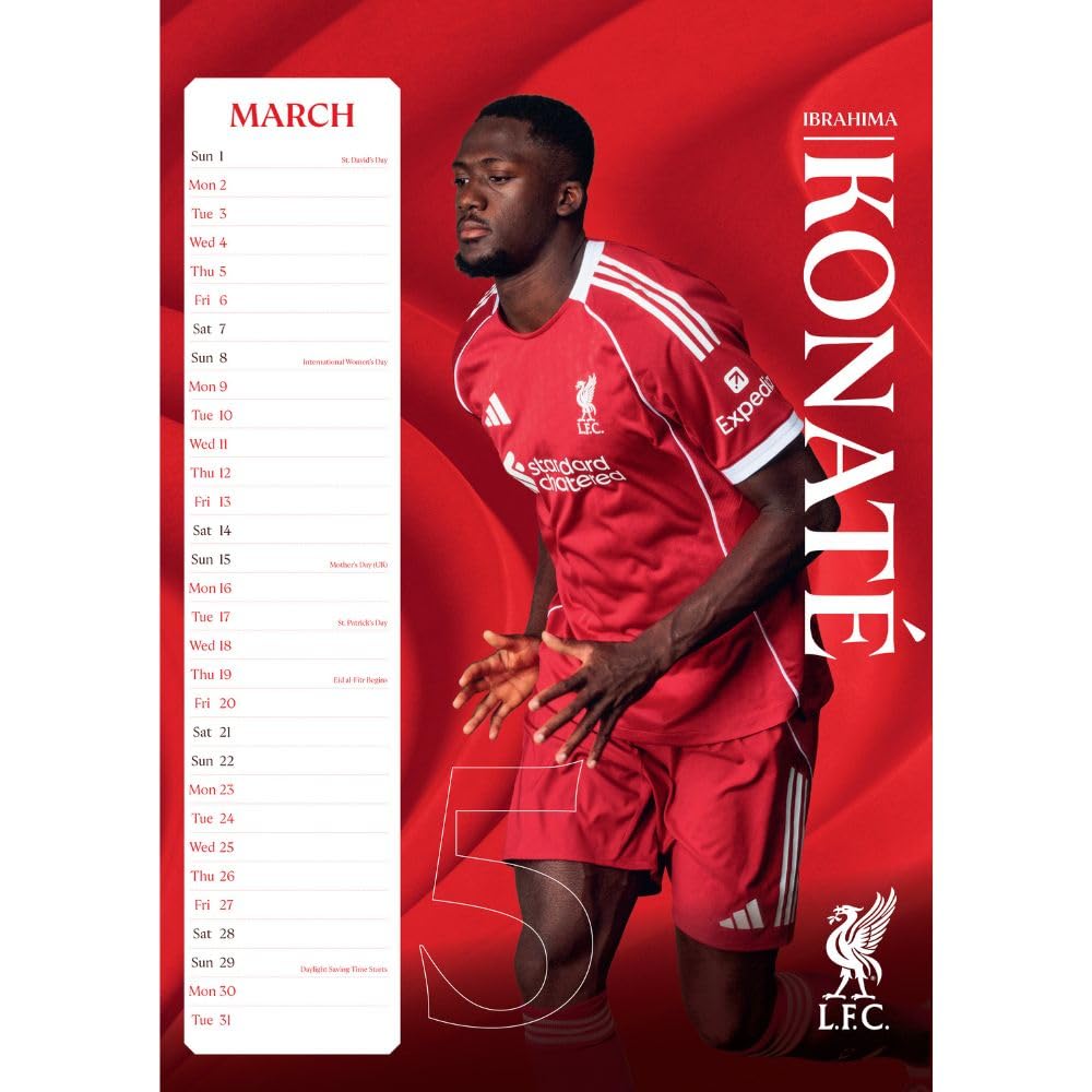 2026 Liverpool FC - A3 Wall Calendar