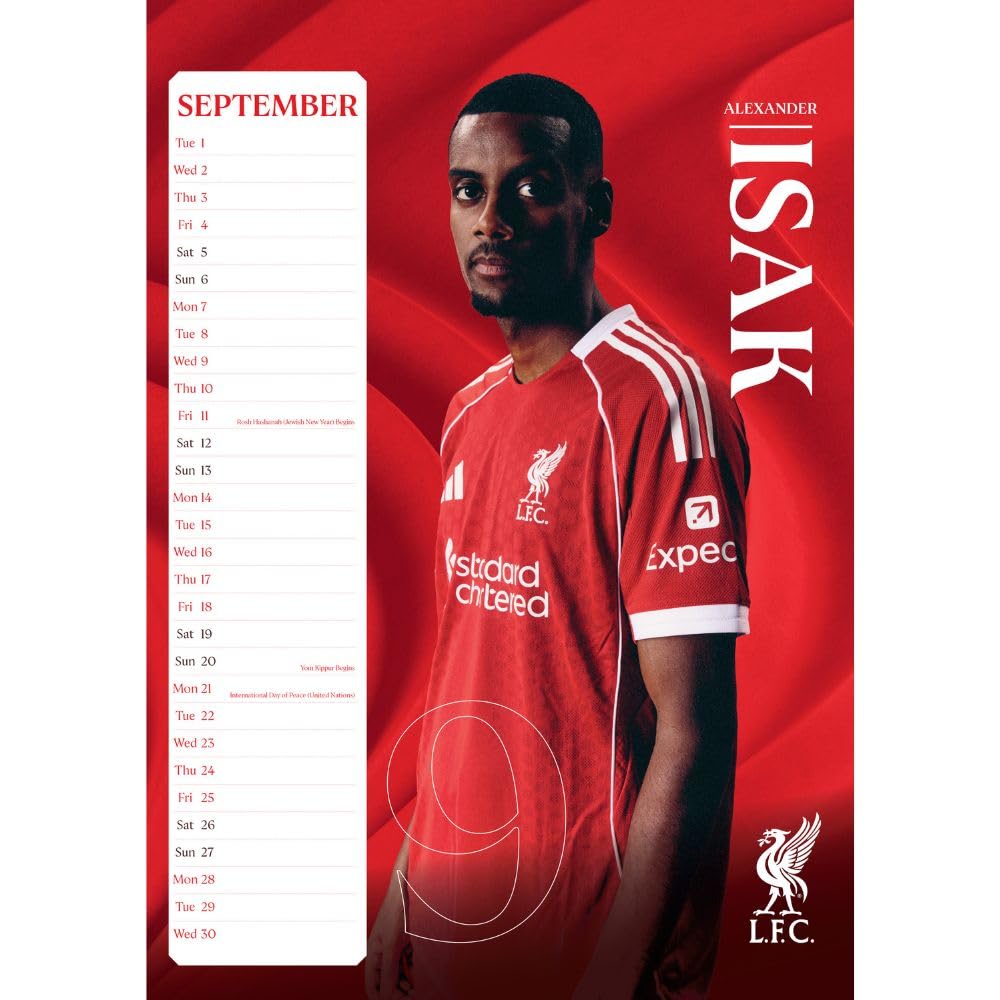 2026 Liverpool FC - A3 Wall Calendar
