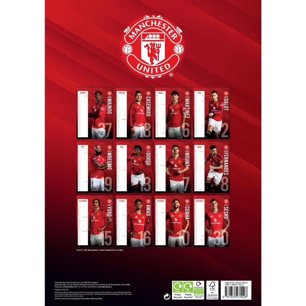 2026 Manchester United FC - A3 Wall Calendar