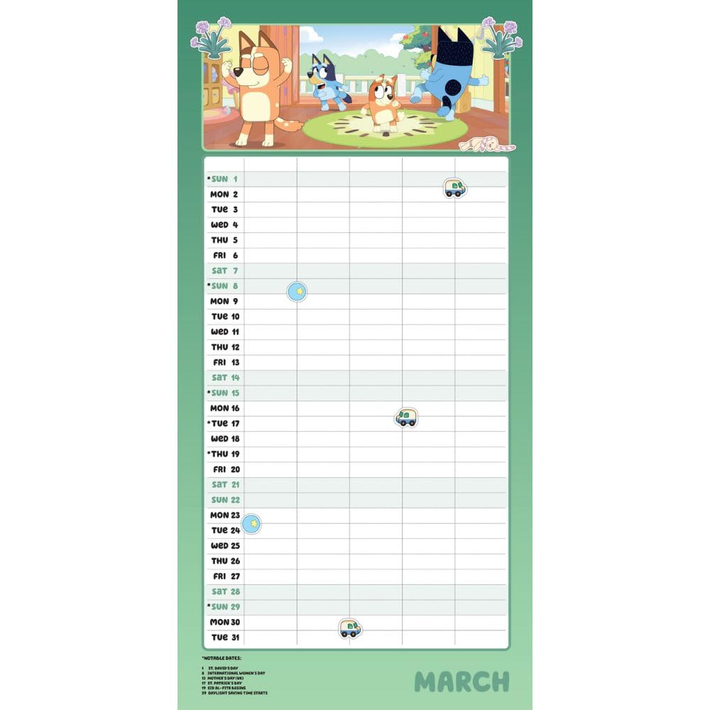 2026 Bluey - Family Organiser Calendar - Square Wall Calendar
