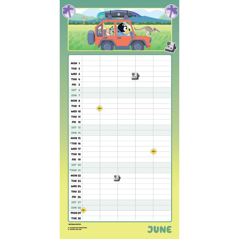 2026 Bluey - Family Organiser Calendar - Square Wall Calendar