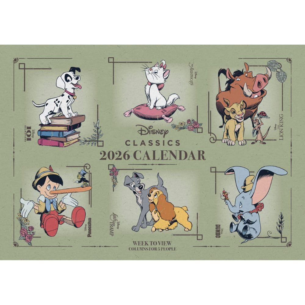 2026 Disney Heritage - Family Organiser Calendar - Deluxe Wall Calendar