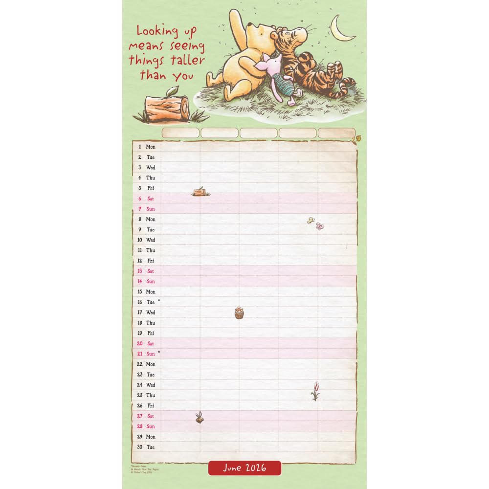 2026 Winnie The Pooh - Family Organiser Calendar - Square Wall Calendar